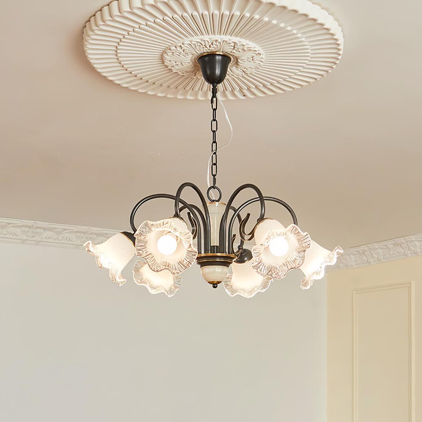 Luce Black Chandelier with 3/6/8 heads-Sylvia Space