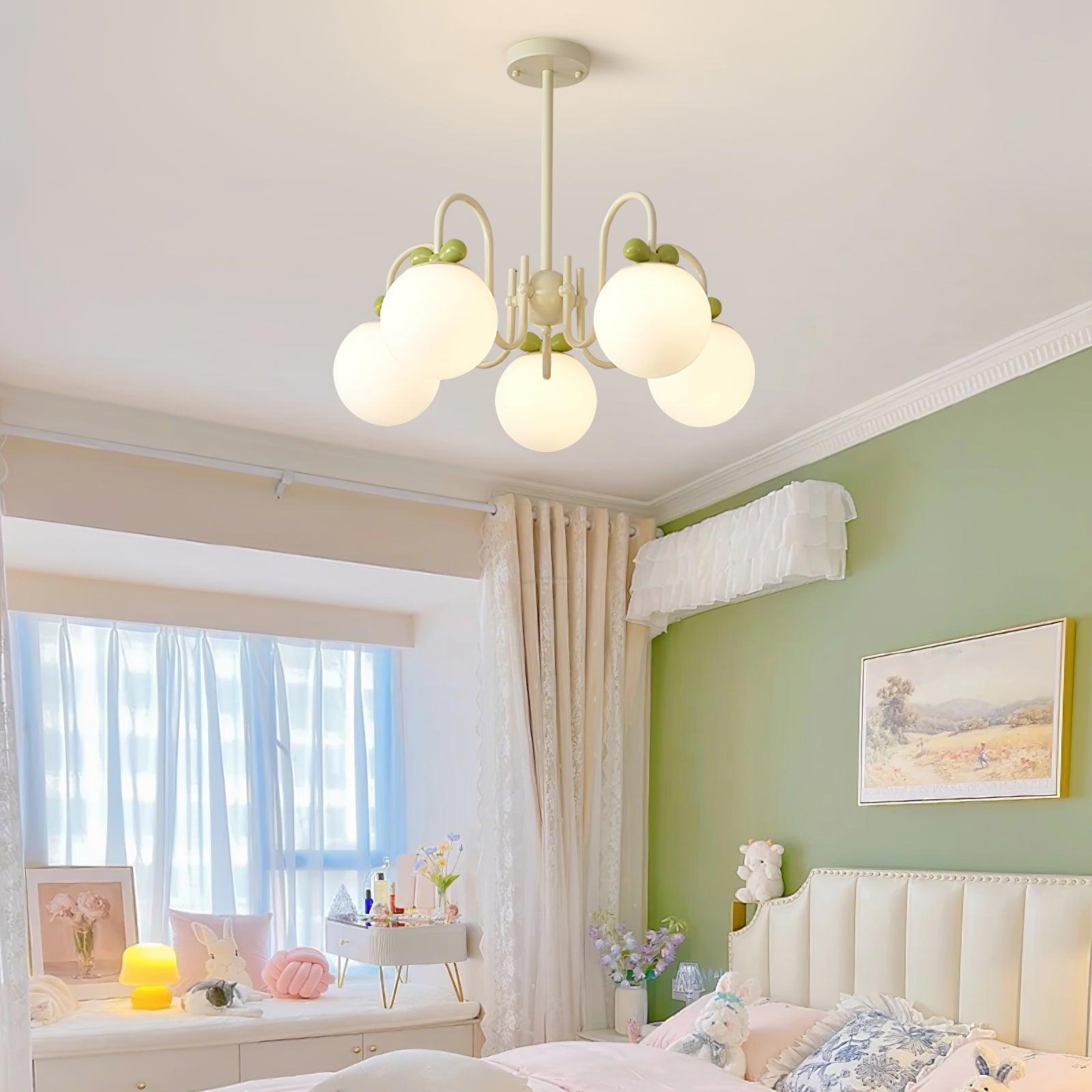 Cream Cherry Chandelier with 4/5/6/8 heads-Sylvia Space