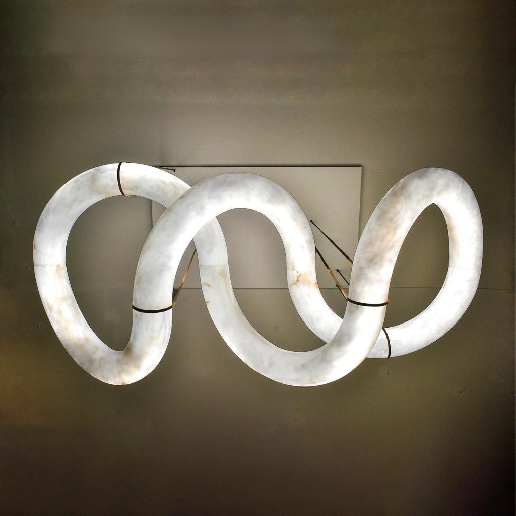 Ametris Alabaster Chandelier Light-Sylvia Space