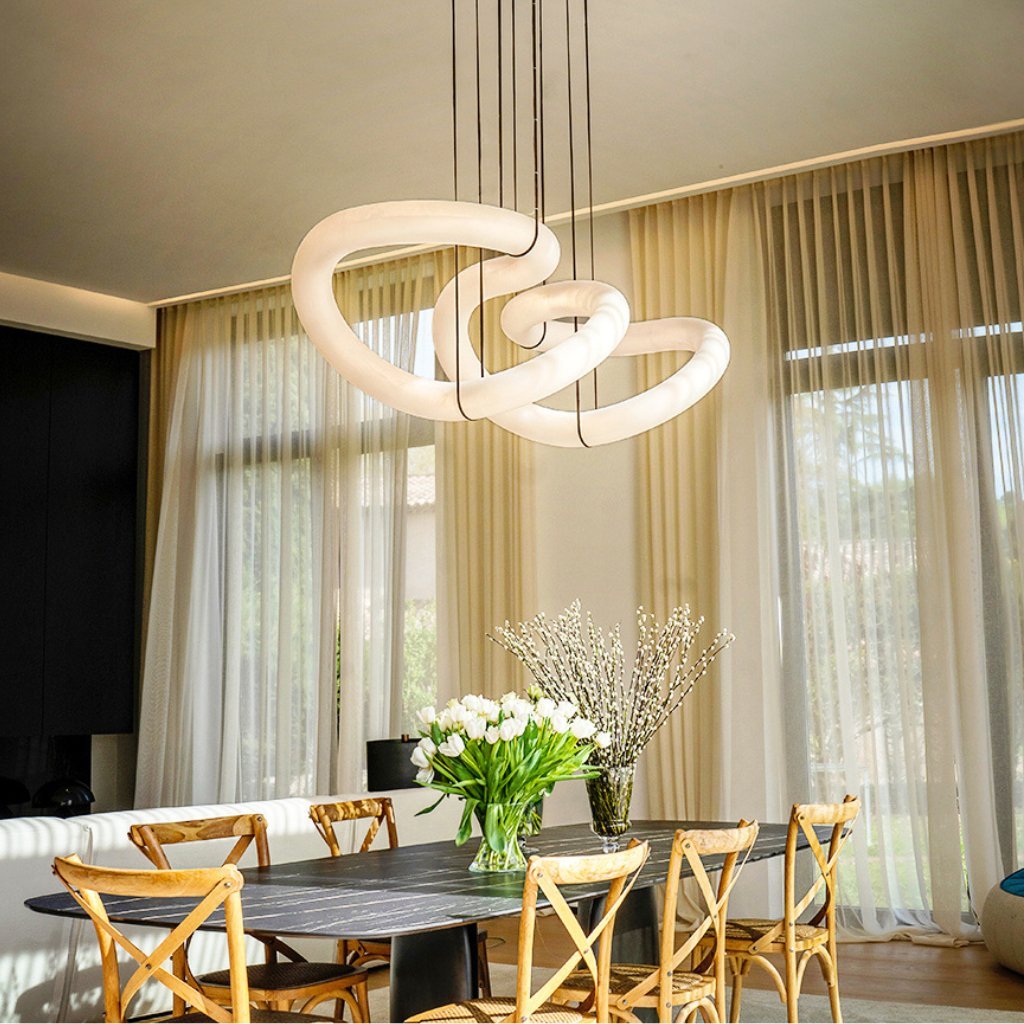 Ametris Alabaster Chandelier Light-Sylvia Space