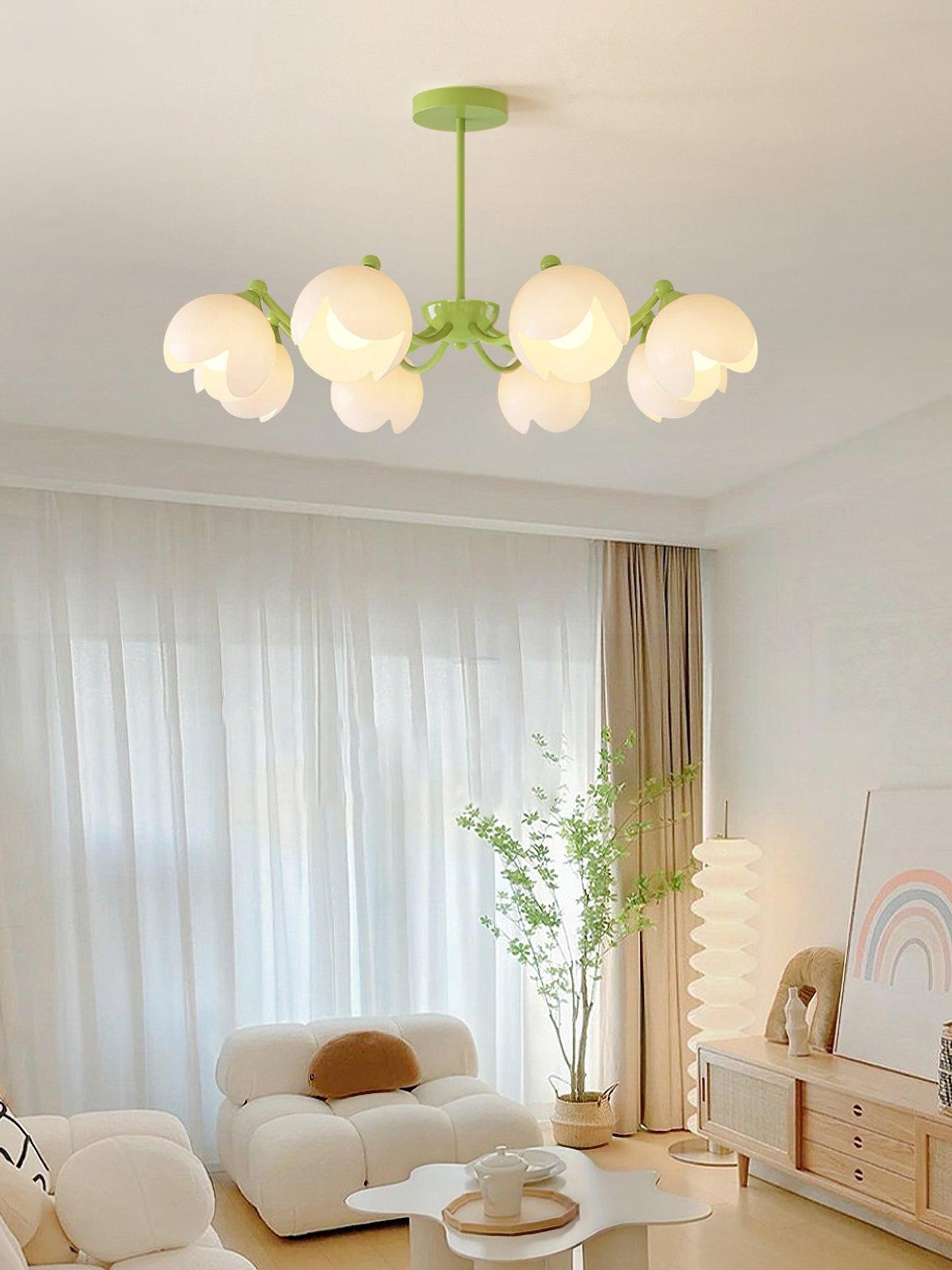 Murano Cream Chandelier with 3/5/6/8 heads-Sylvia Space