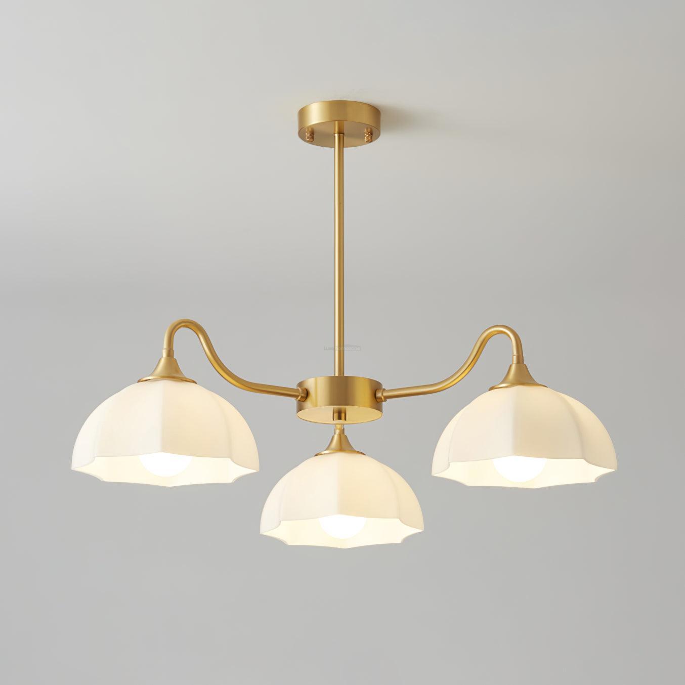 Octagonal Glass Bowl Chandelier with 3/5/8 heads-Sylvia Space