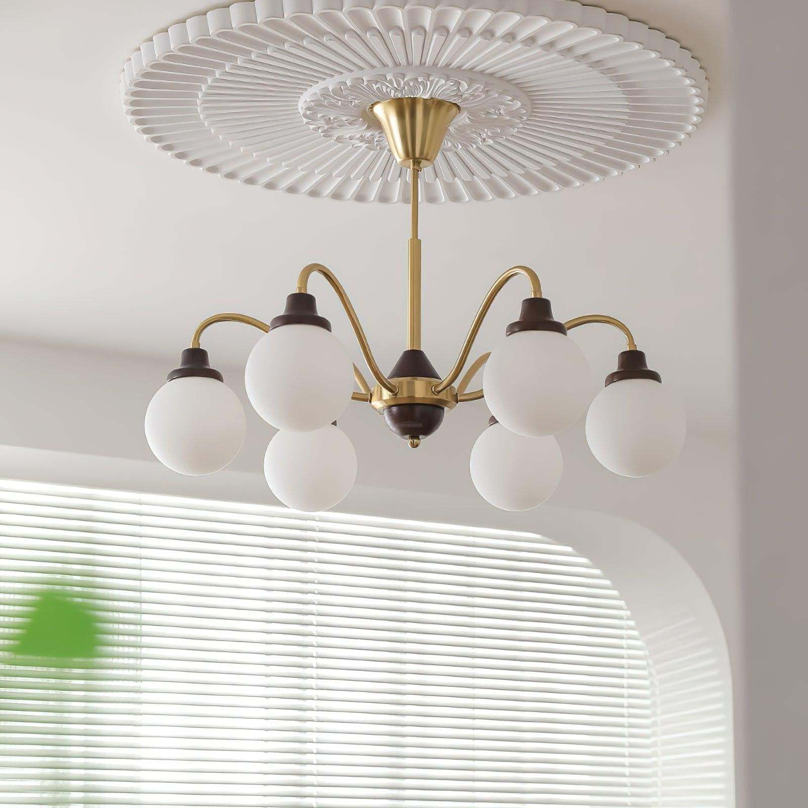 Solid Wood Magic Bean Chandelier with 4/6/8 heads-Sylvia Space