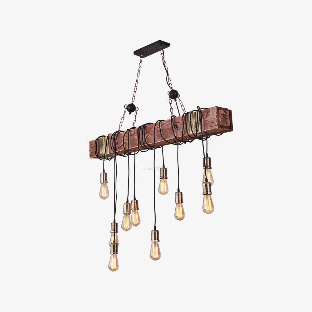 Wooden Hanging Multi Chandelier-Sylvia Space