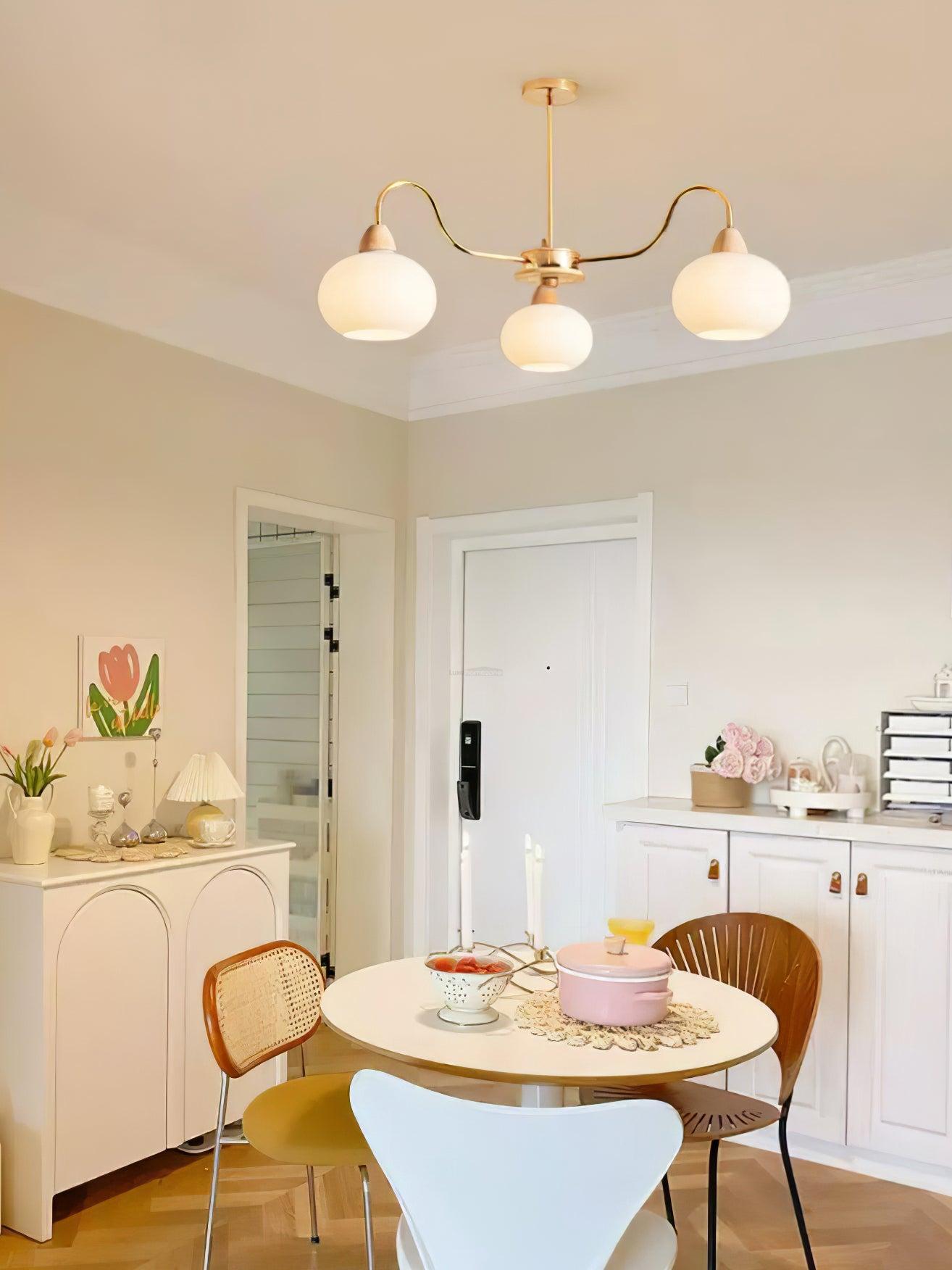 Glass Persimmon Chandelier with 3/5/6/8 heads-Sylvia Space