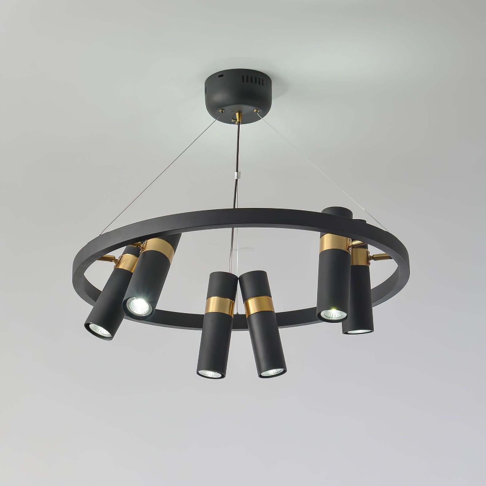 Black Mutil Pipe Chandelier with 3/6/9 heads-Sylvia Space