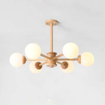 Kozan Wooden Chandelier with 6/8/10/12 heads-Sylvia Space