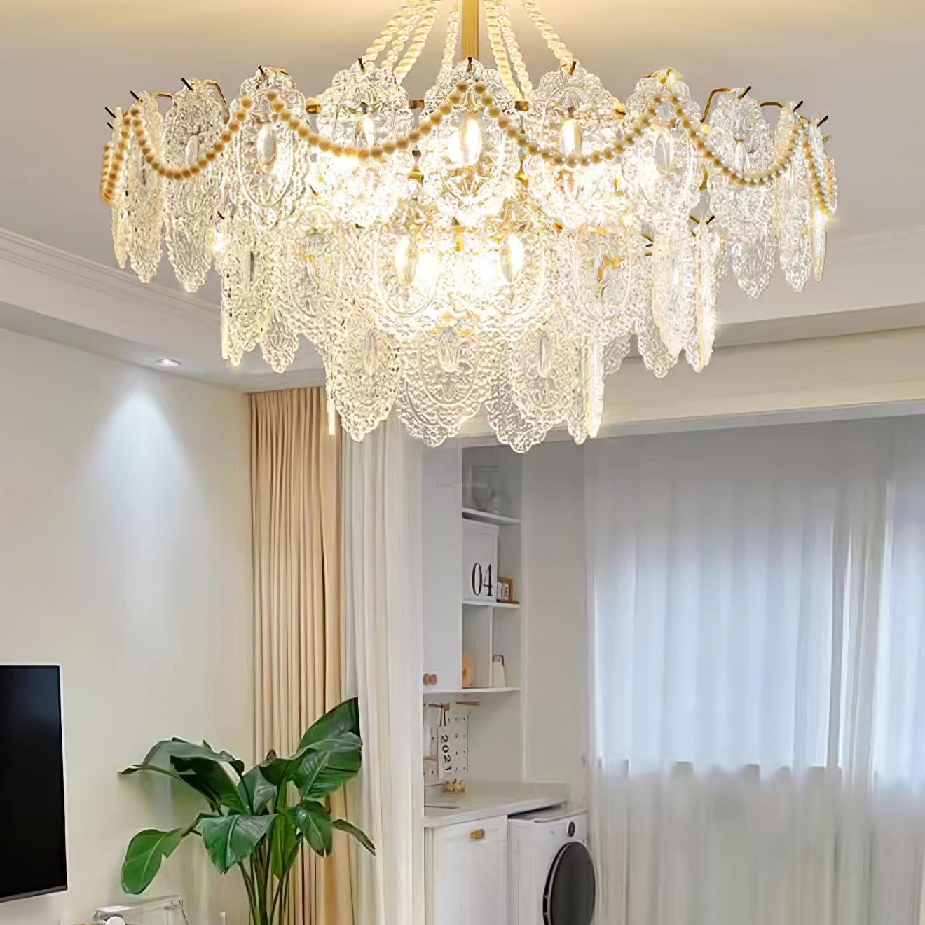 Pearls Glass Chandelier Φ 19.7″~31.5''-Sylvia Space