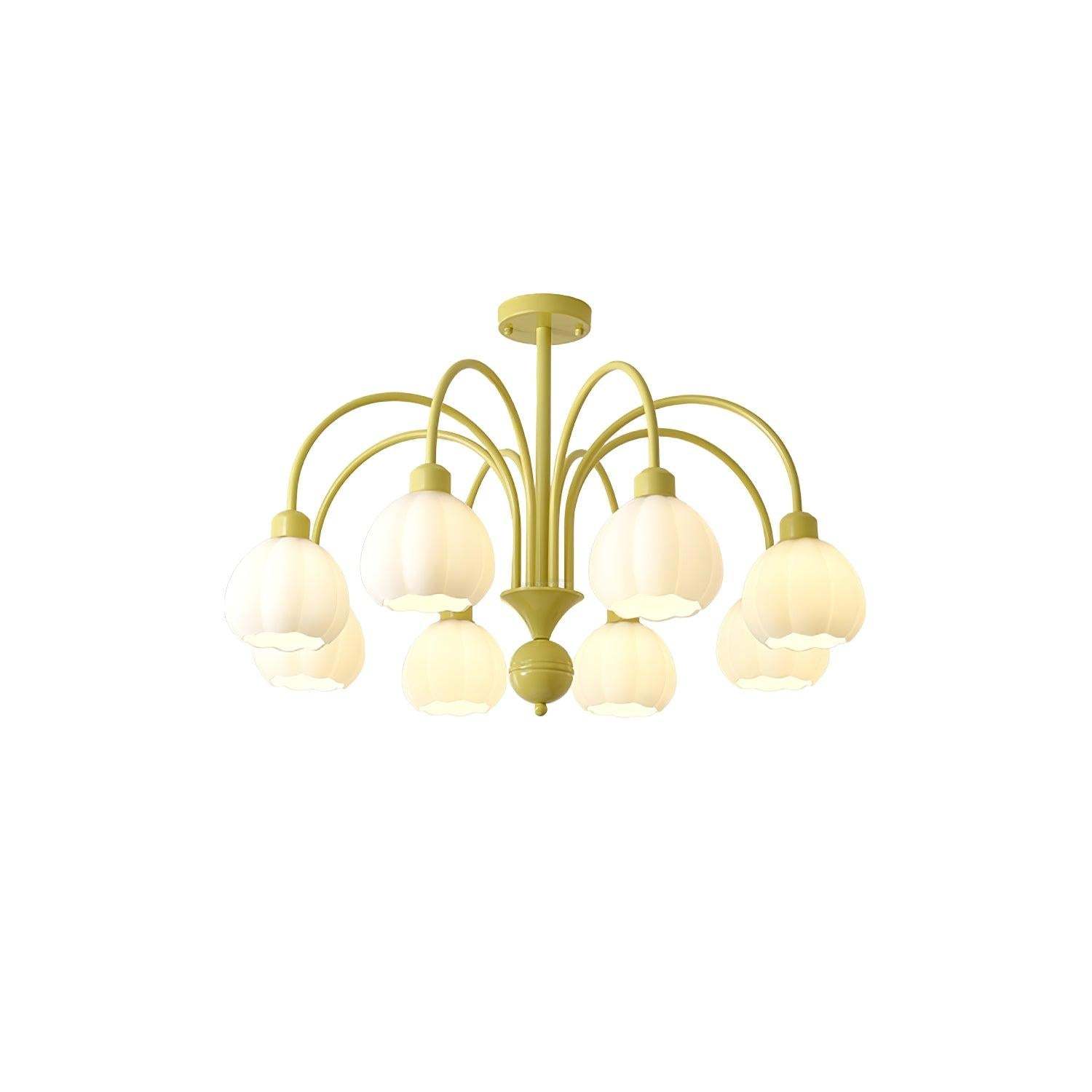 Cream Pumpkin Ball Chandelier with 4/5/6/8 heads-Sylvia Space