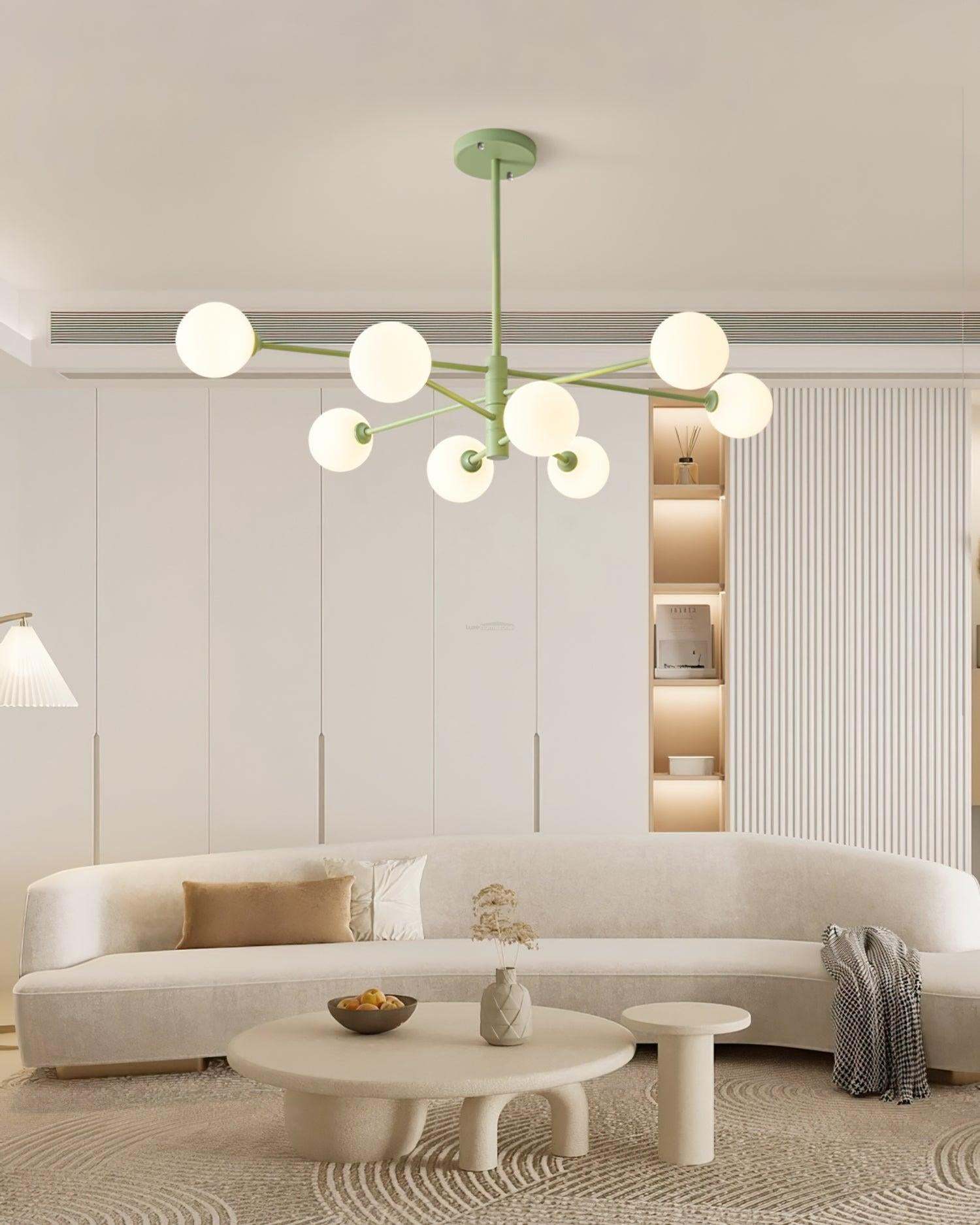 Orbi Green Chandelier with 4/6/8 heads-Sylvia Space