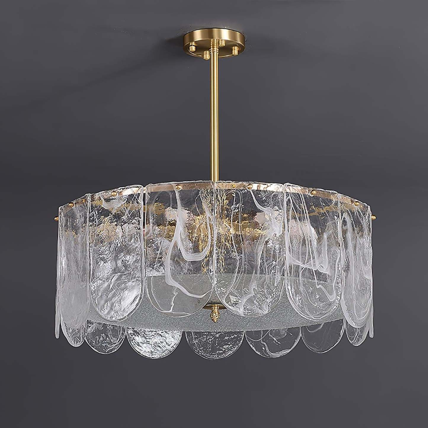 Traditional Classic Metal Glass Chandelier ∅ 15.7″-Sylvia Space