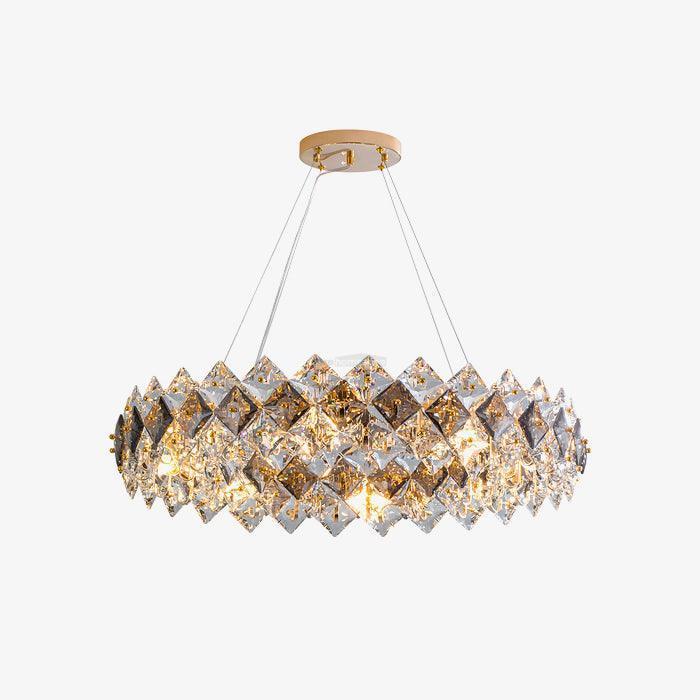Scale Crystal Round Chandelier Φ 23.6″-Sylvia Space