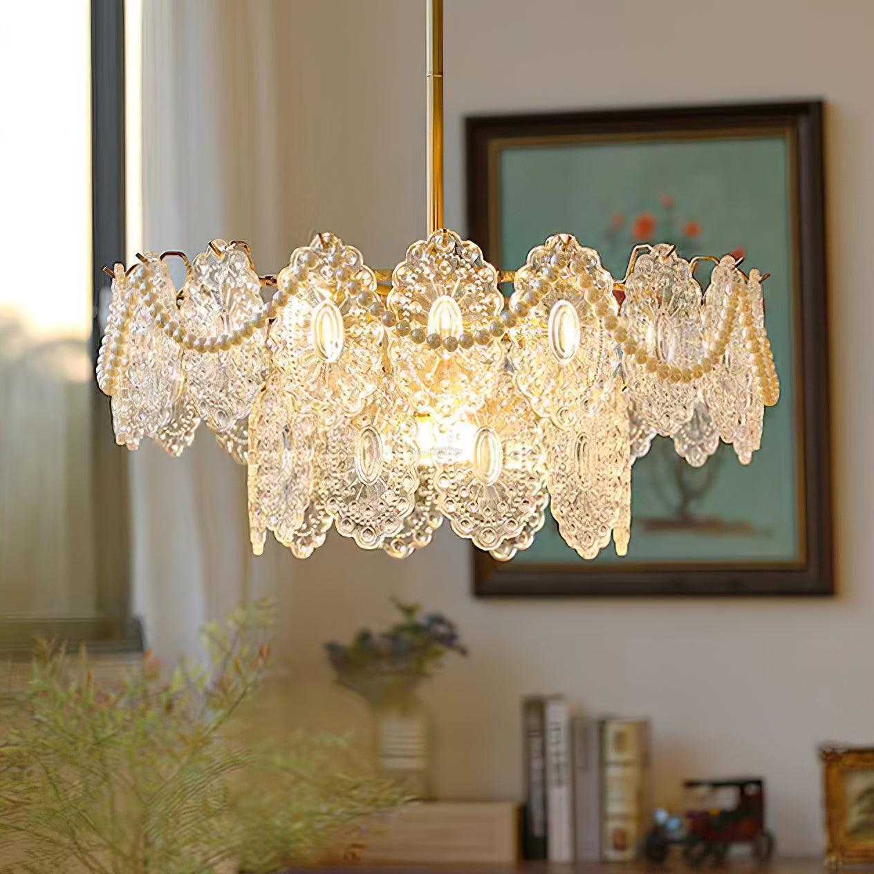 Wave Pearl Style Chandelier-Sylvia Space