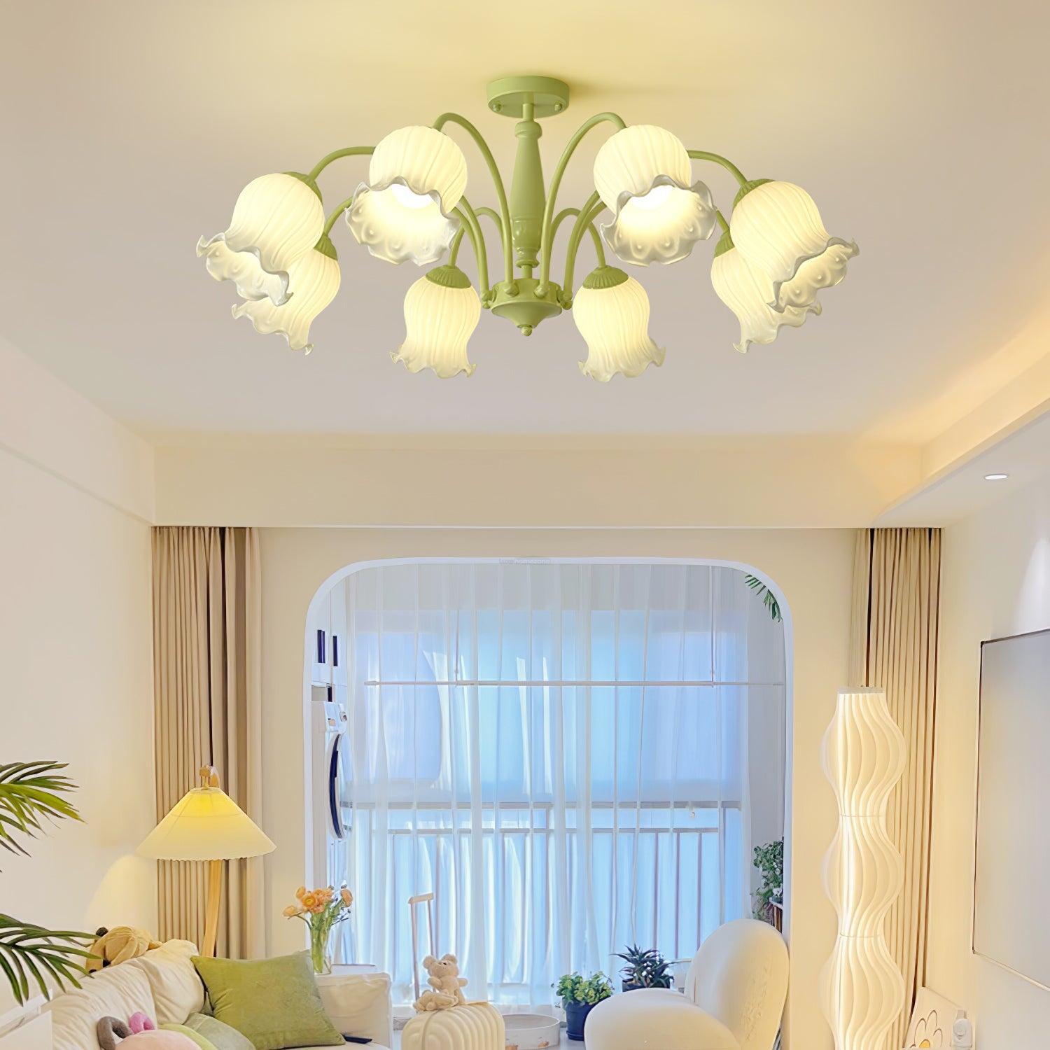 Trumpet Flower Chandelier with 4/5/6/8 heads-Sylvia Space