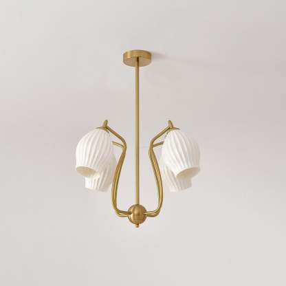 Ceramic Ribbed Chandelier with 4/6/8 heads-Sylvia Space