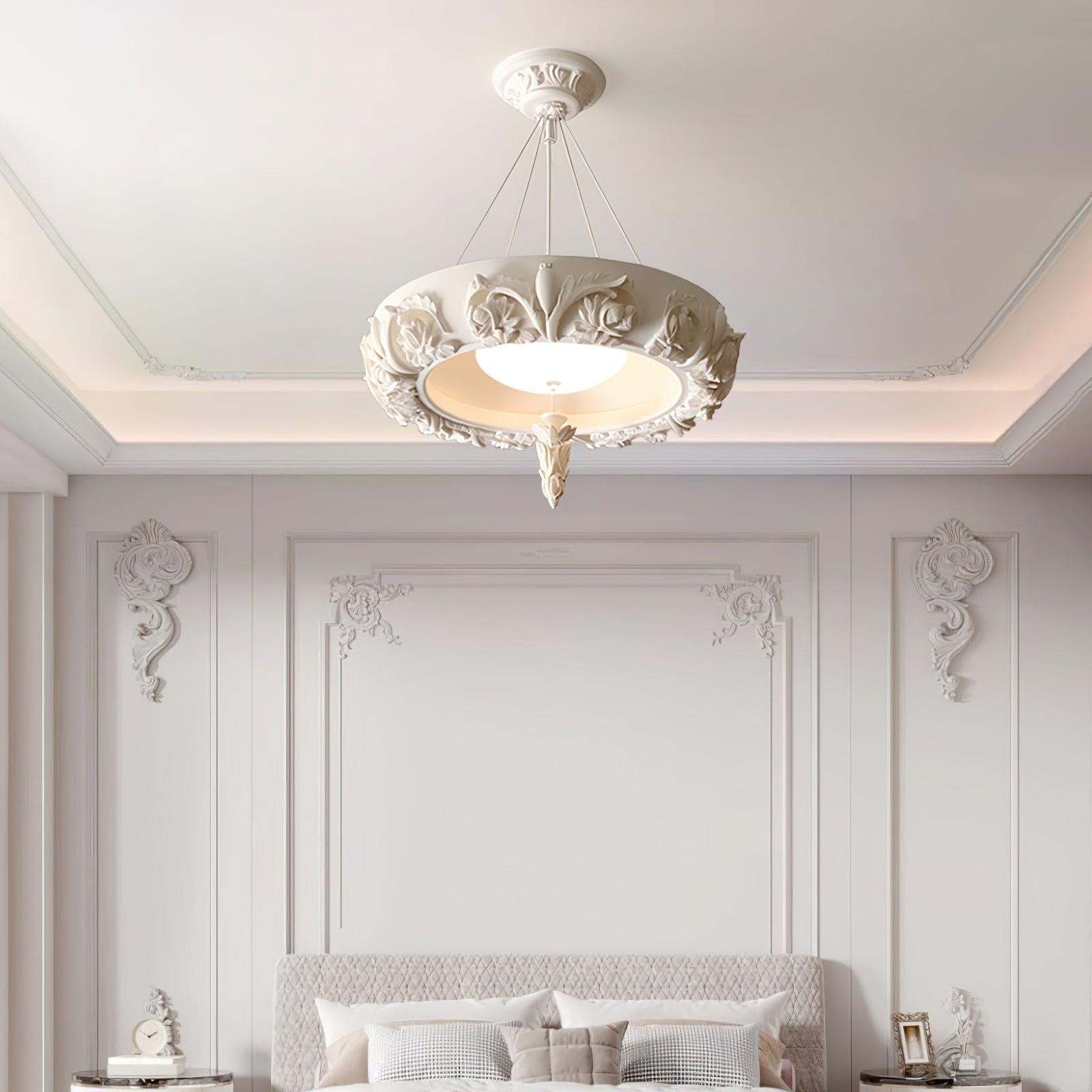 Artistic Carved Plaster Chandelier ∅ 23.6″~∅ 31.5″-Sylvia Space