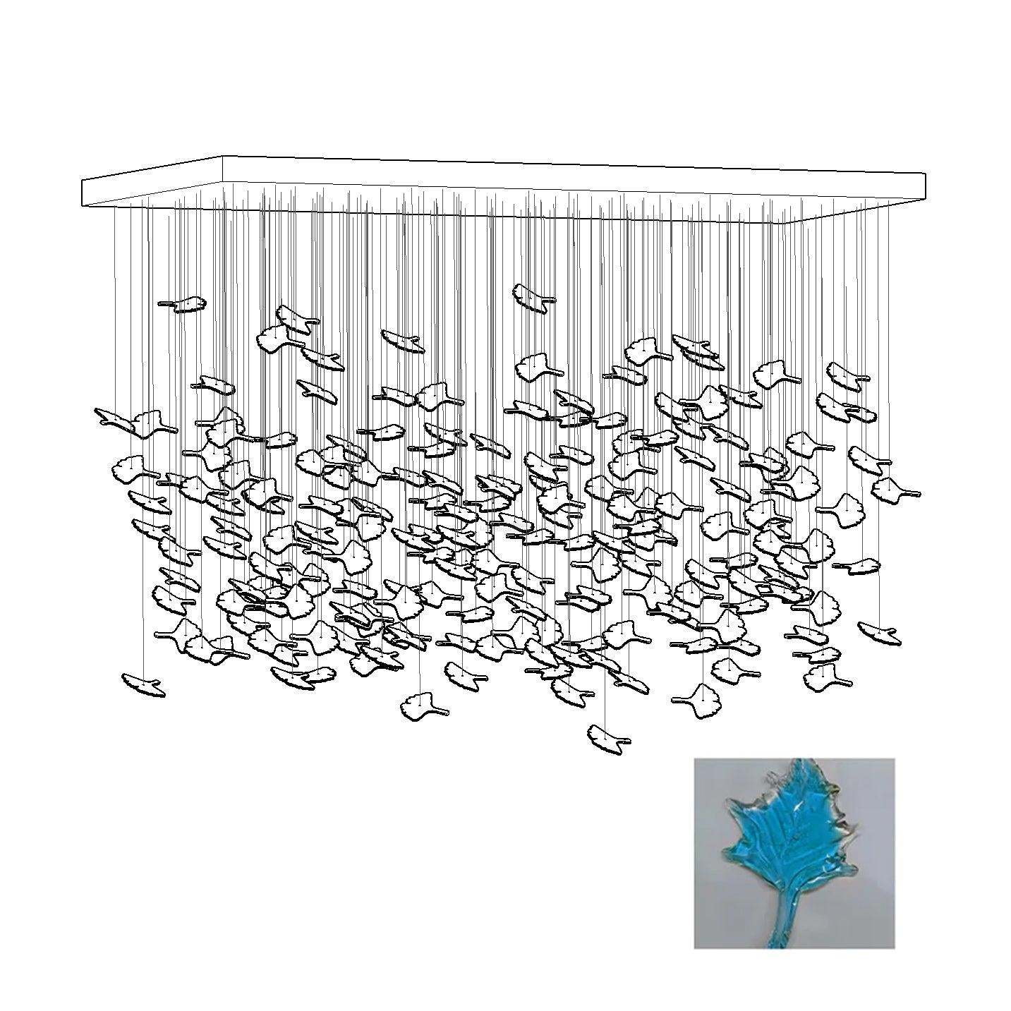 Multicolor Maple Leaf Chandelier-Sylvia Space