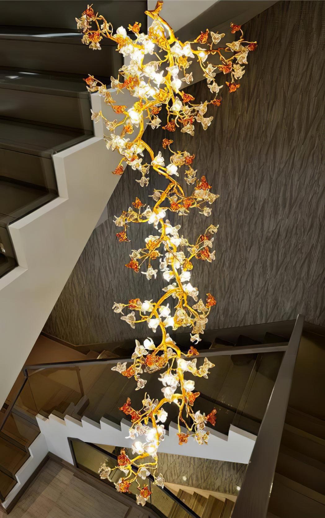 Brass Maple Long Branch Chandelier-Sylvia Space