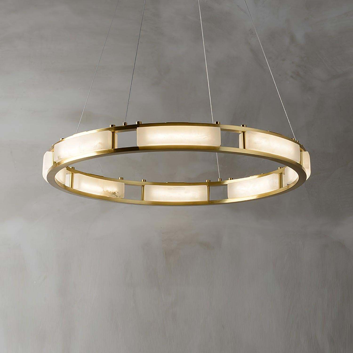 Qatar Alabaster Round Chandelier-Sylvia Space
