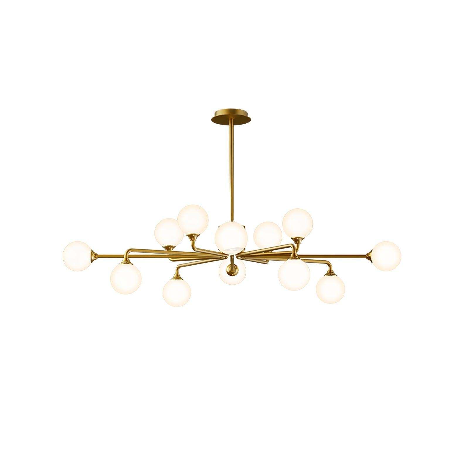 Staggered Glass Globes Chandelier with 6/9/12 heads-Sylvia Space