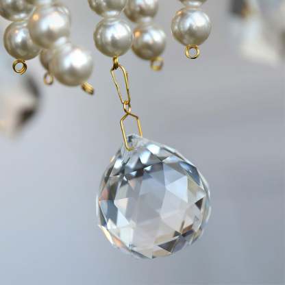 Crystal Pearl Candle Chandelier-Sylvia Space