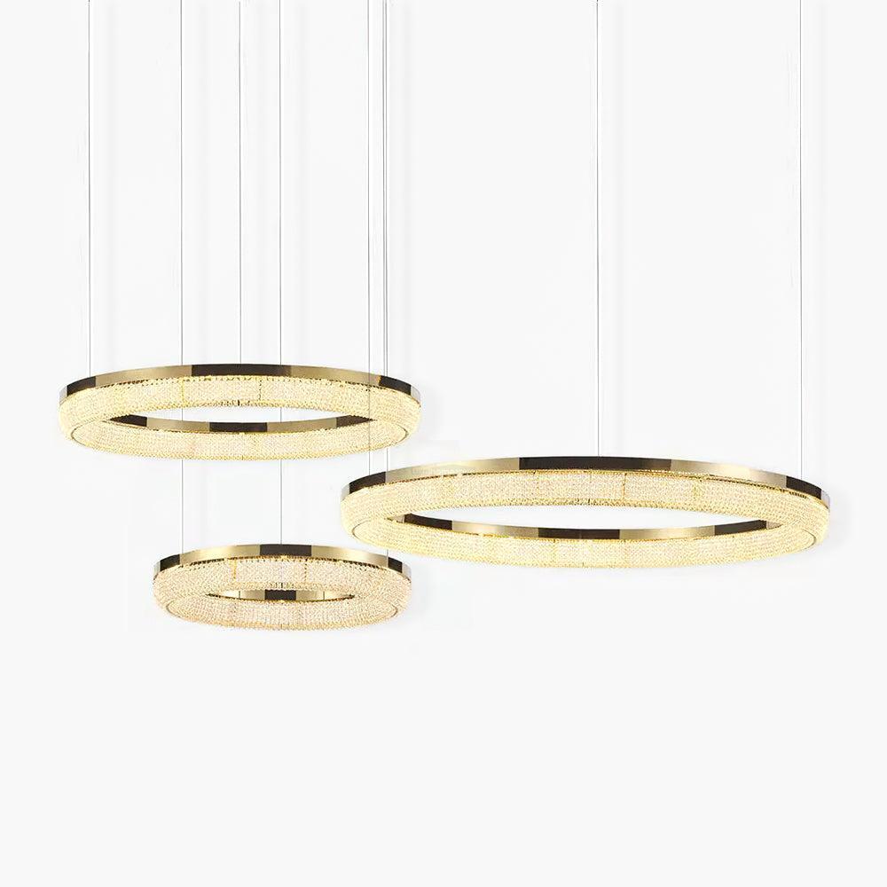 Round Crystal Ring Chandeliers-Sylvia Space