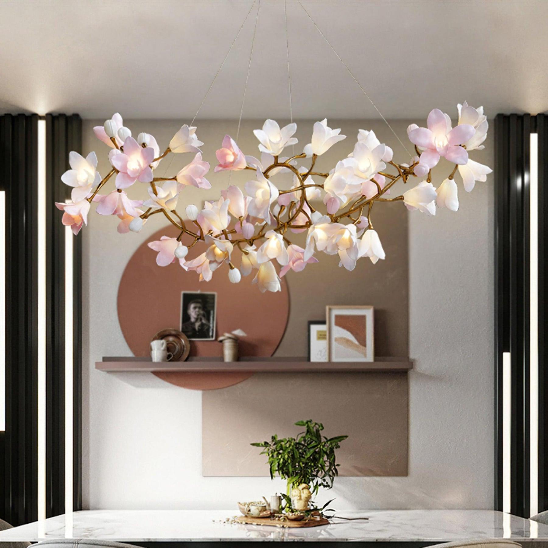 Circular Flower Blossom Chandelier-Sylvia Space