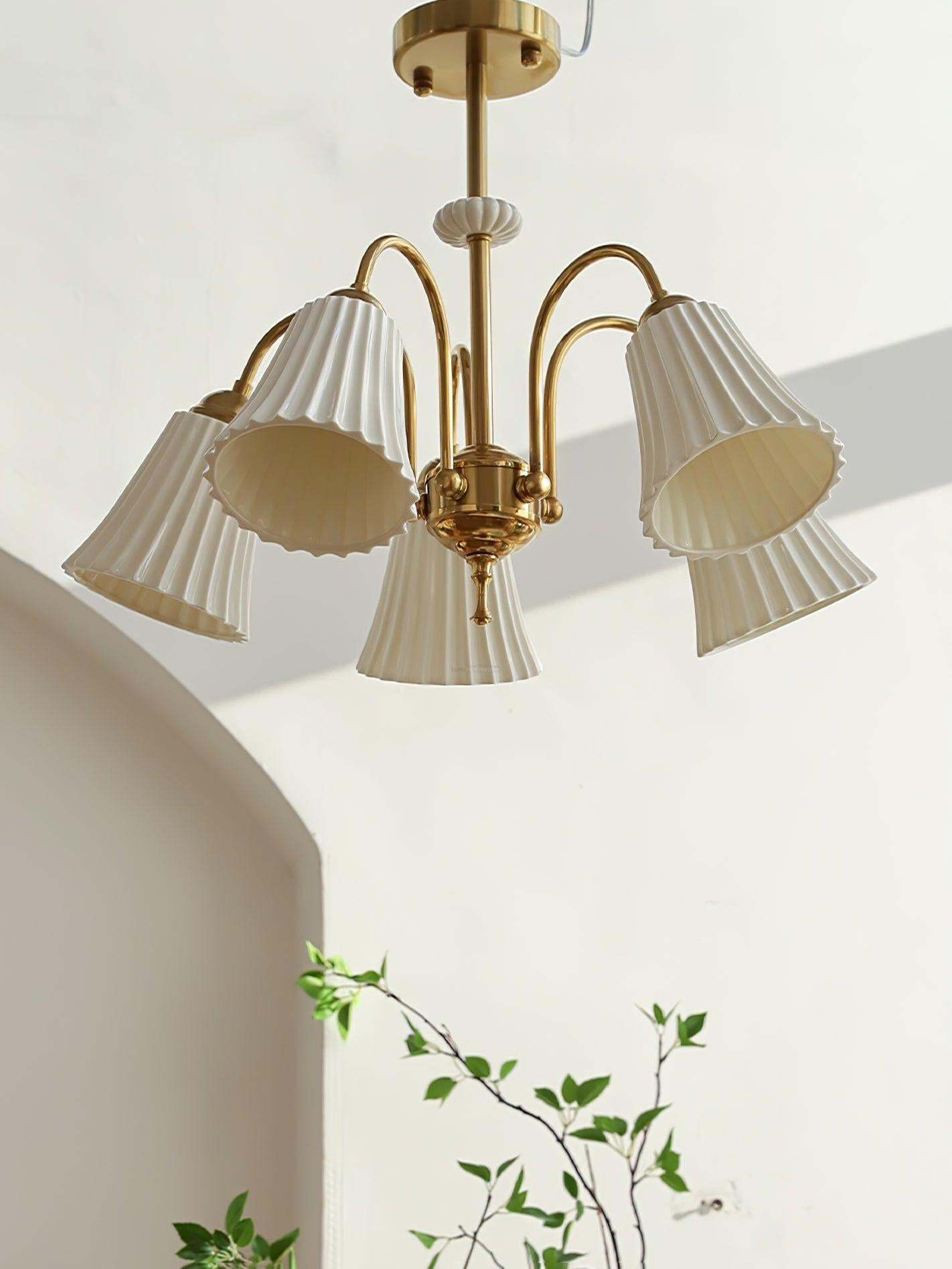 Medieval Ceramic Trumpet Chandelier with 3/5/8 lamps-Sylvia Space