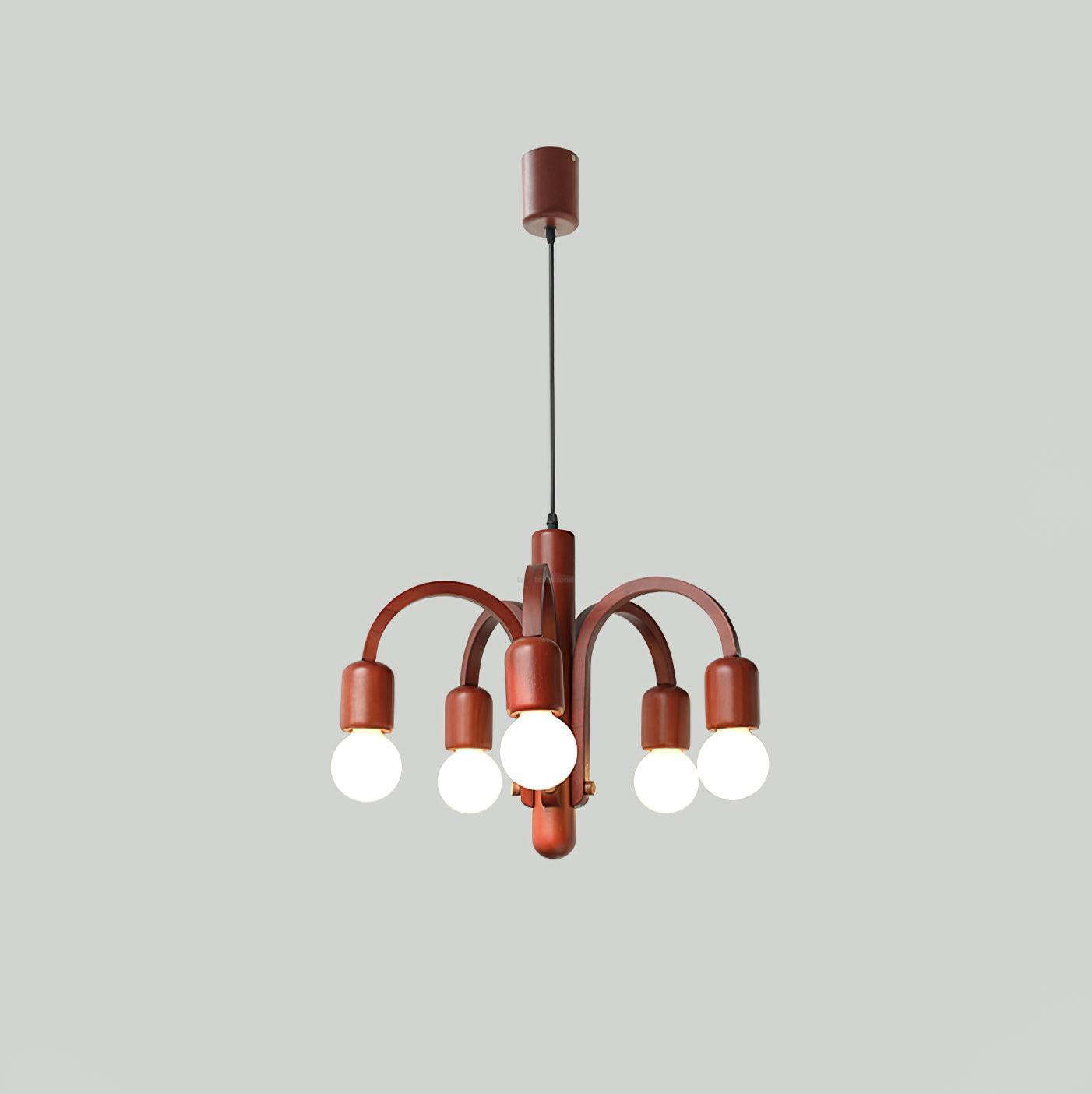 Candela Teak Chandelier Φ 19.6″-Sylvia Space