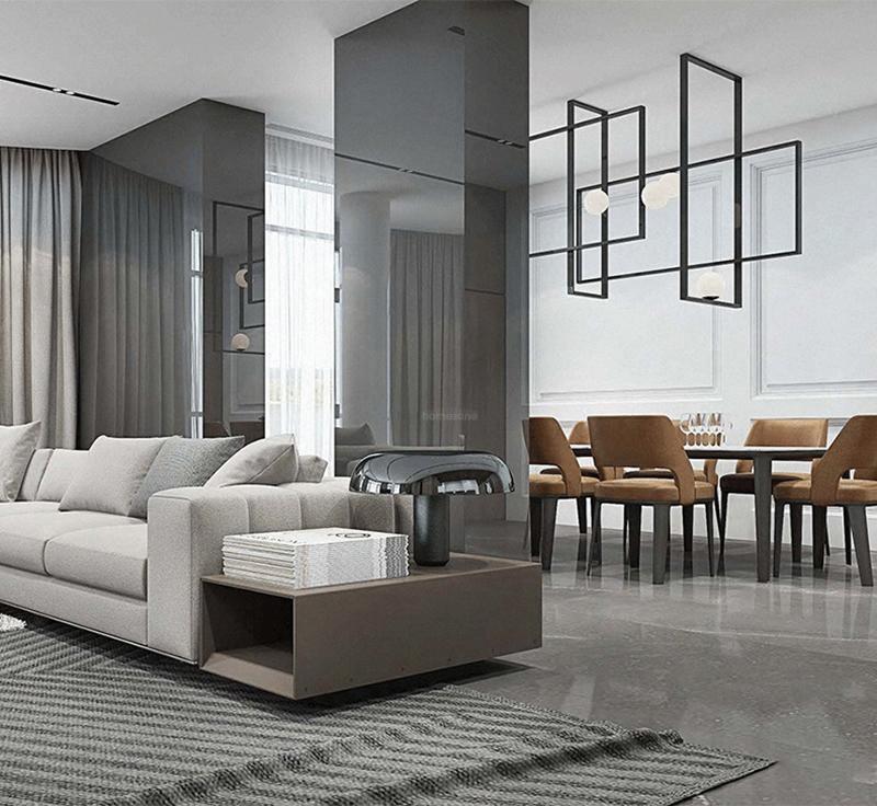 Mondrian Glass Ceiling Light L 47.2″-Sylvia Space