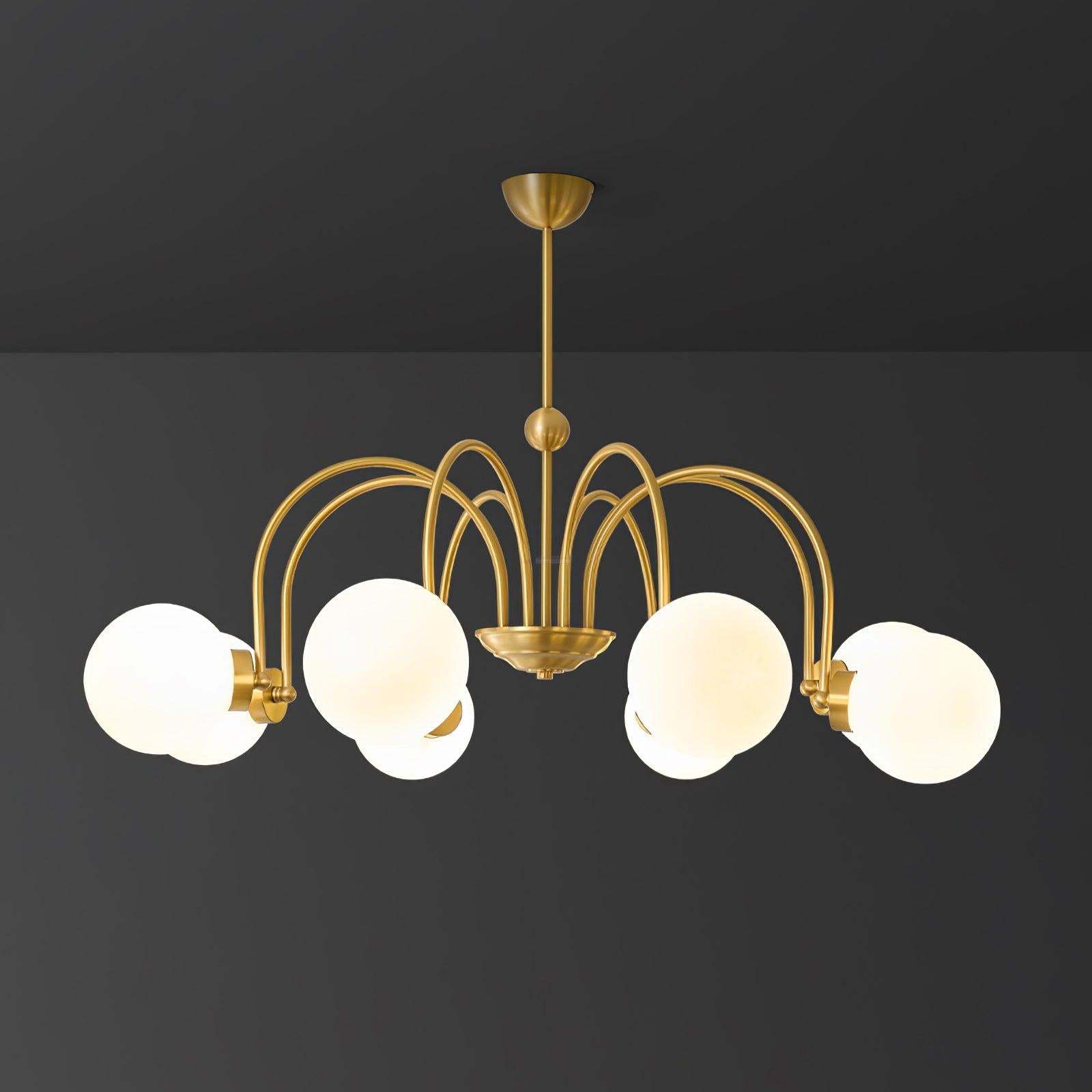 Yisu Brass Chandelier with 3/6/8 heads-Sylvia Space