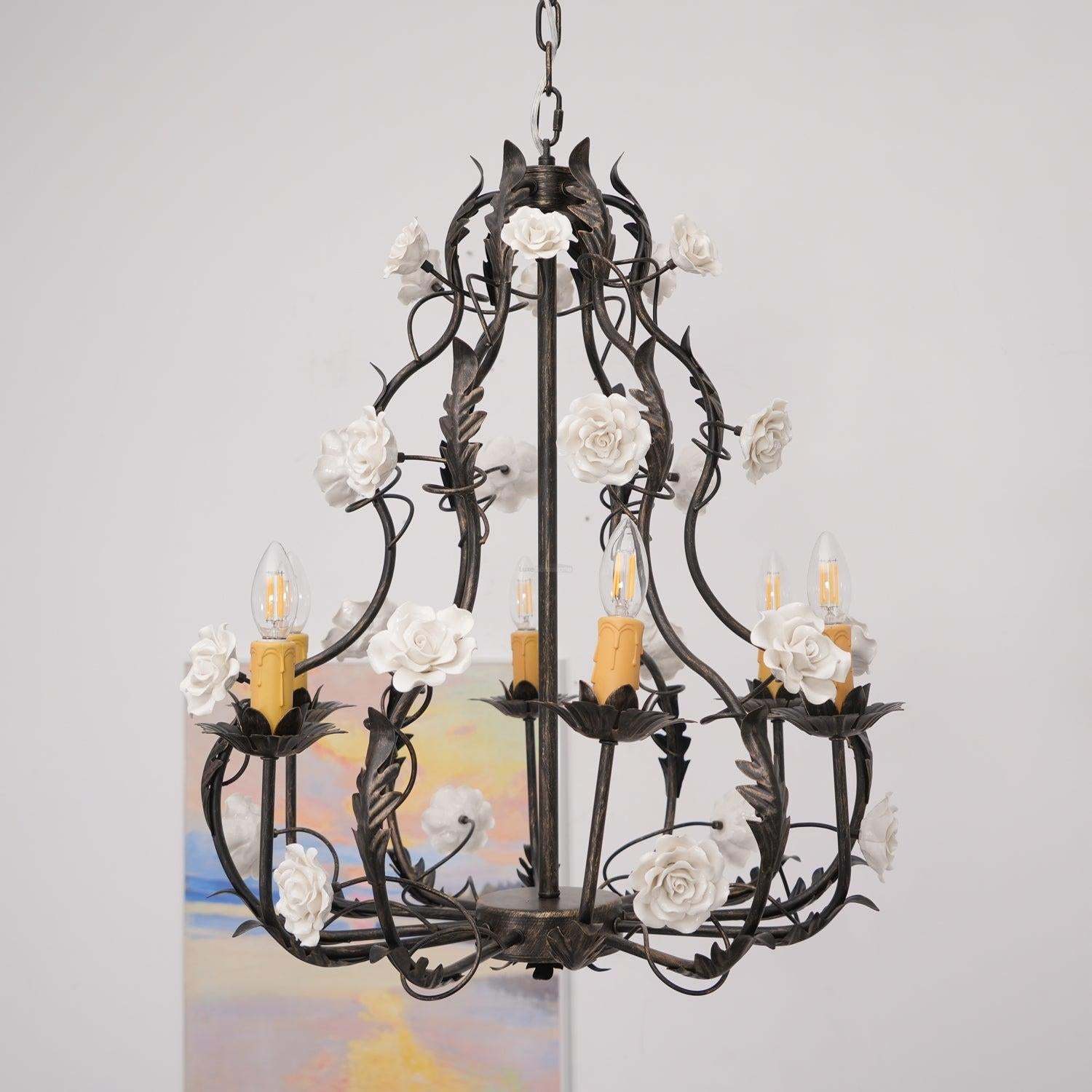 Florentine Rose Garden Chandelier with 5/6 heads-Sylvia Space