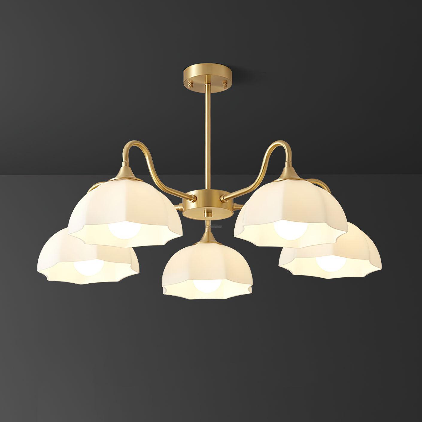 Octagonal Glass Bowl Chandelier with 3/5/8 heads-Sylvia Space