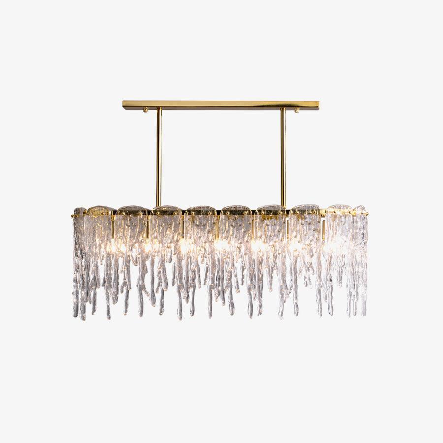 Rectangular Icicle Glass Chandelier L 34.2″-Sylvia Space