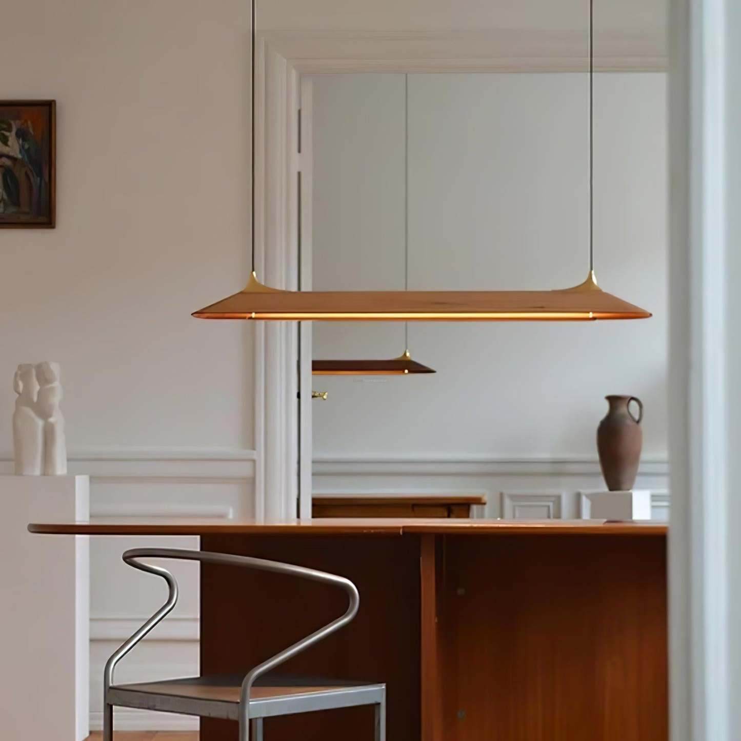 Luxehomezone Wooden Linear Chandelier