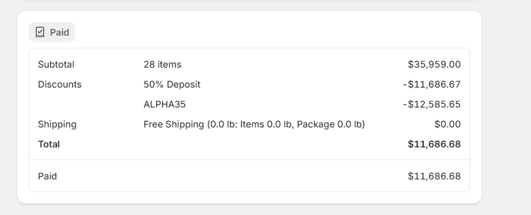 50% Balance - Order number 17921727