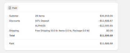 50% Balance - Order number 17921727