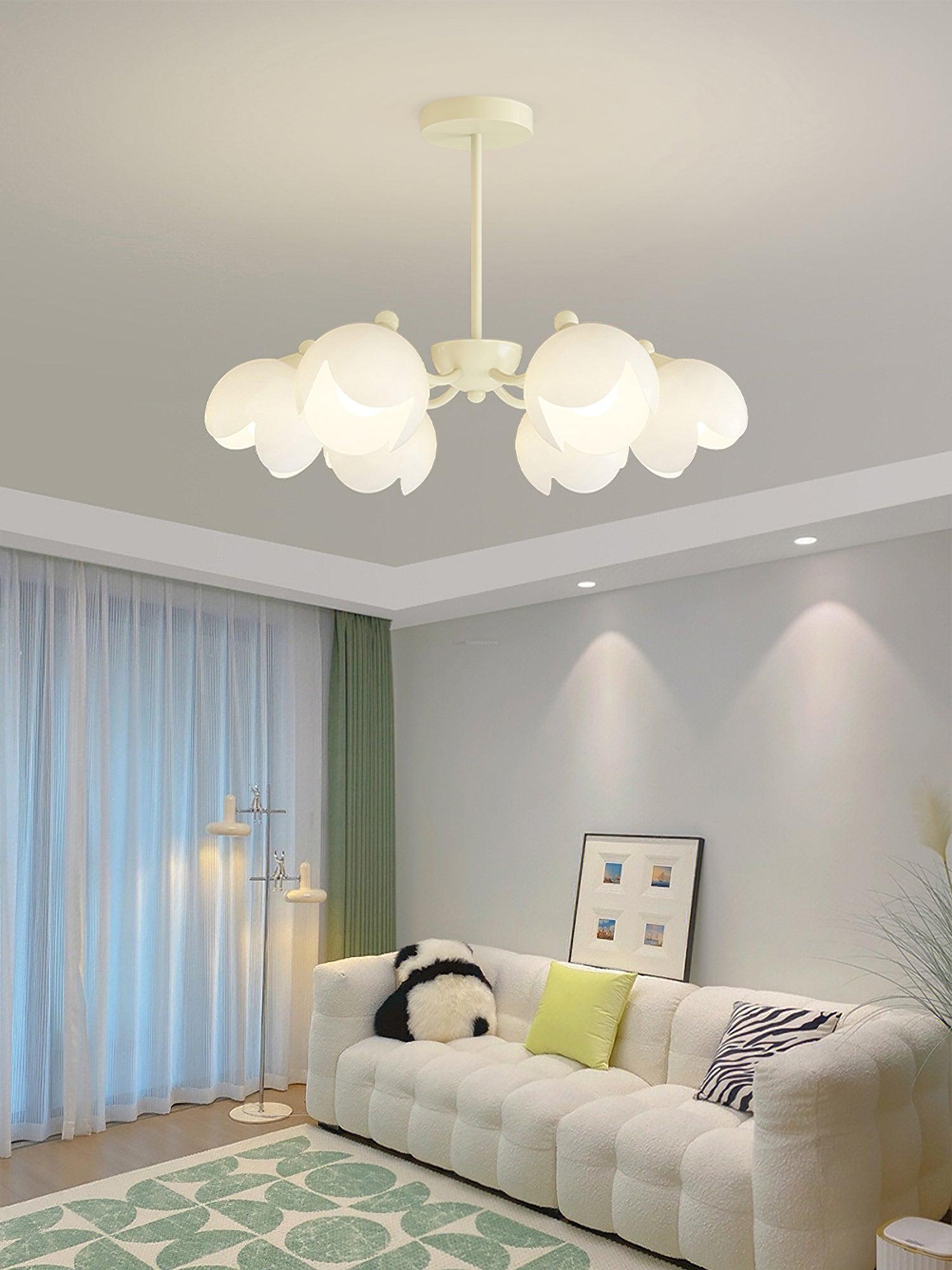 Murano Cream Chandelier with 3/5/6/8 heads-Sylvia Space