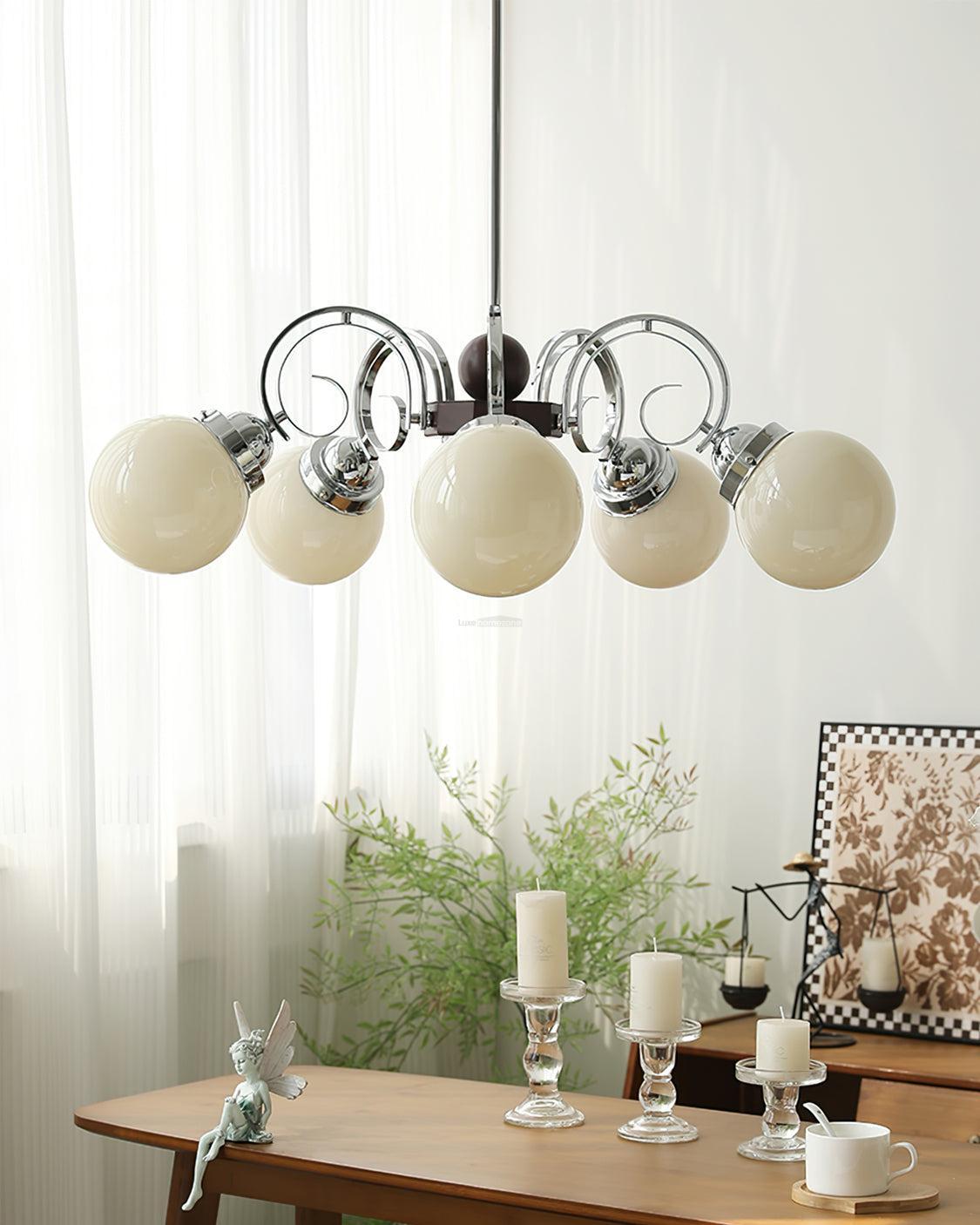 Kotter Cream Chandelier with 3/5 heads-Sylvia Space