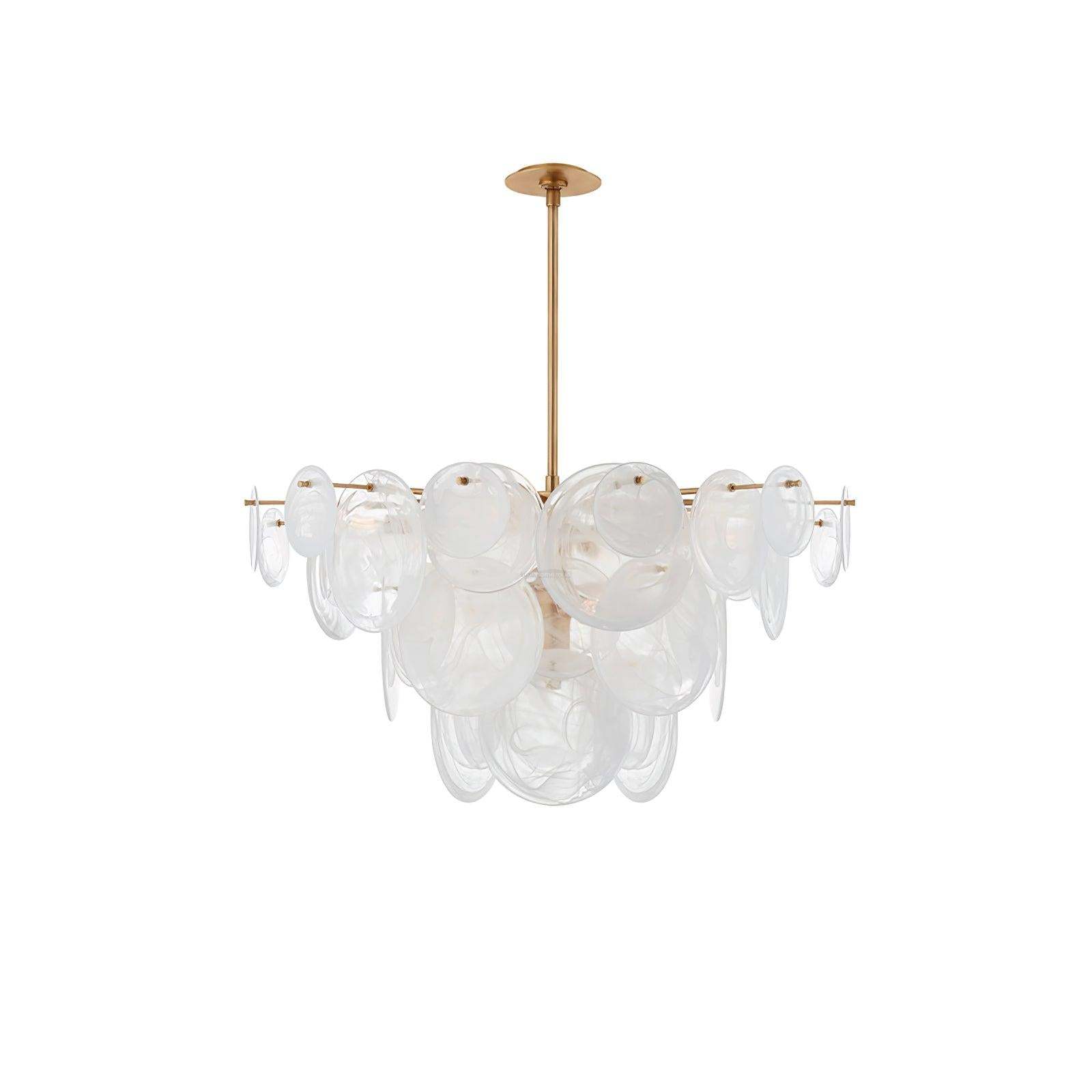 Brass Discs Cascading Round Chandelier-Sylvia Space