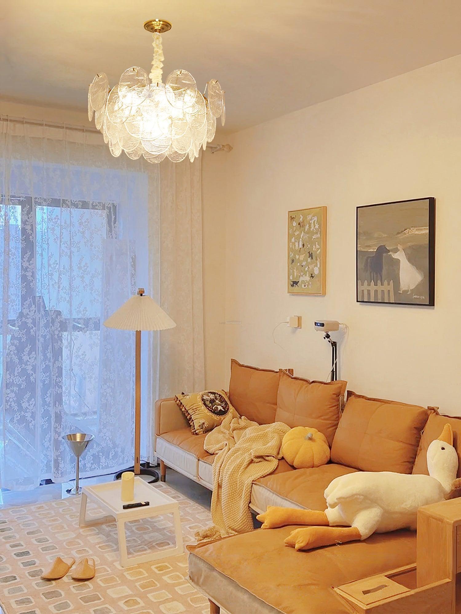 Glass Disc Chandelier with 4/6/9/12 heads-Sylvia Space