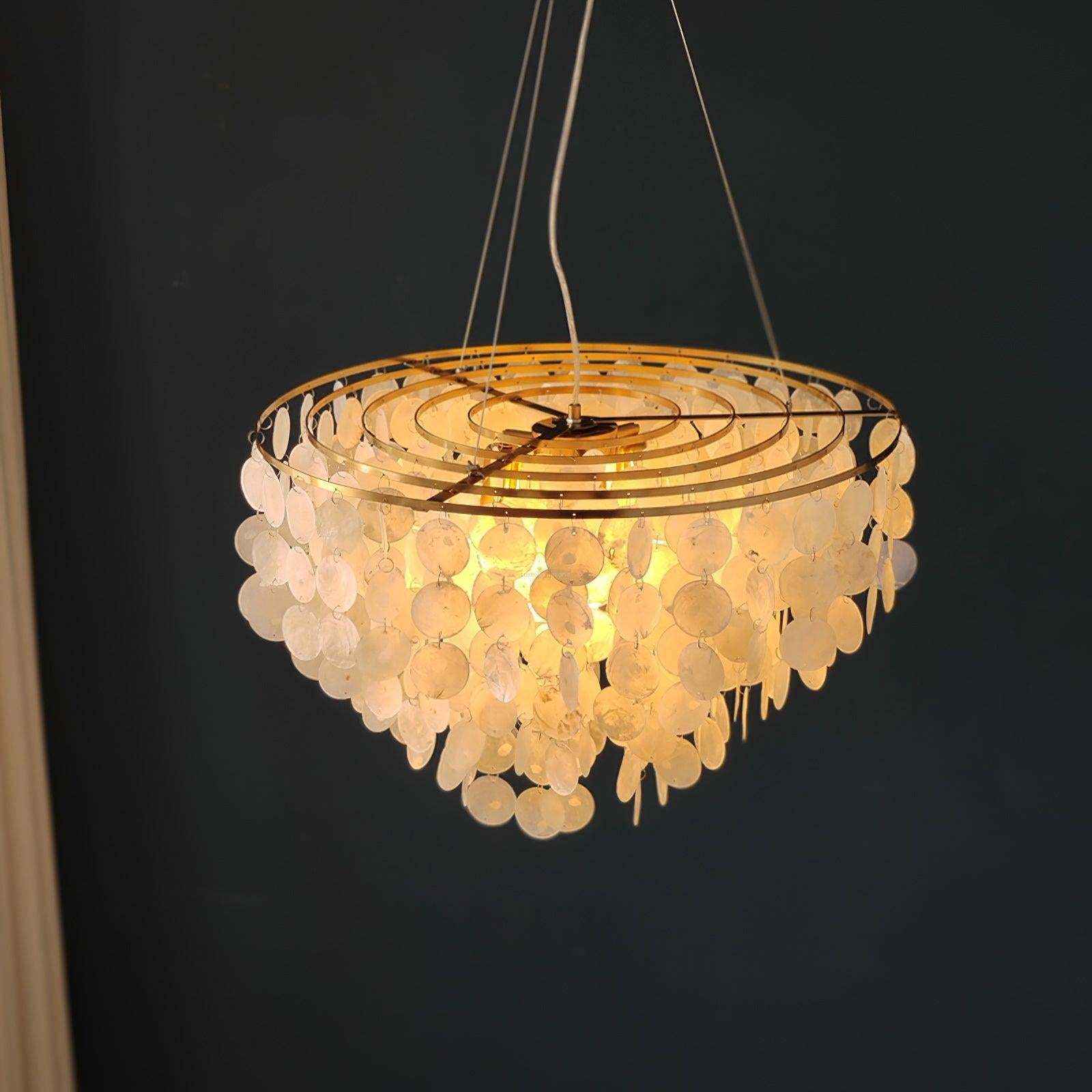 Shell Wind Chime Chandelier ∅ 19.7″-Sylvia Space