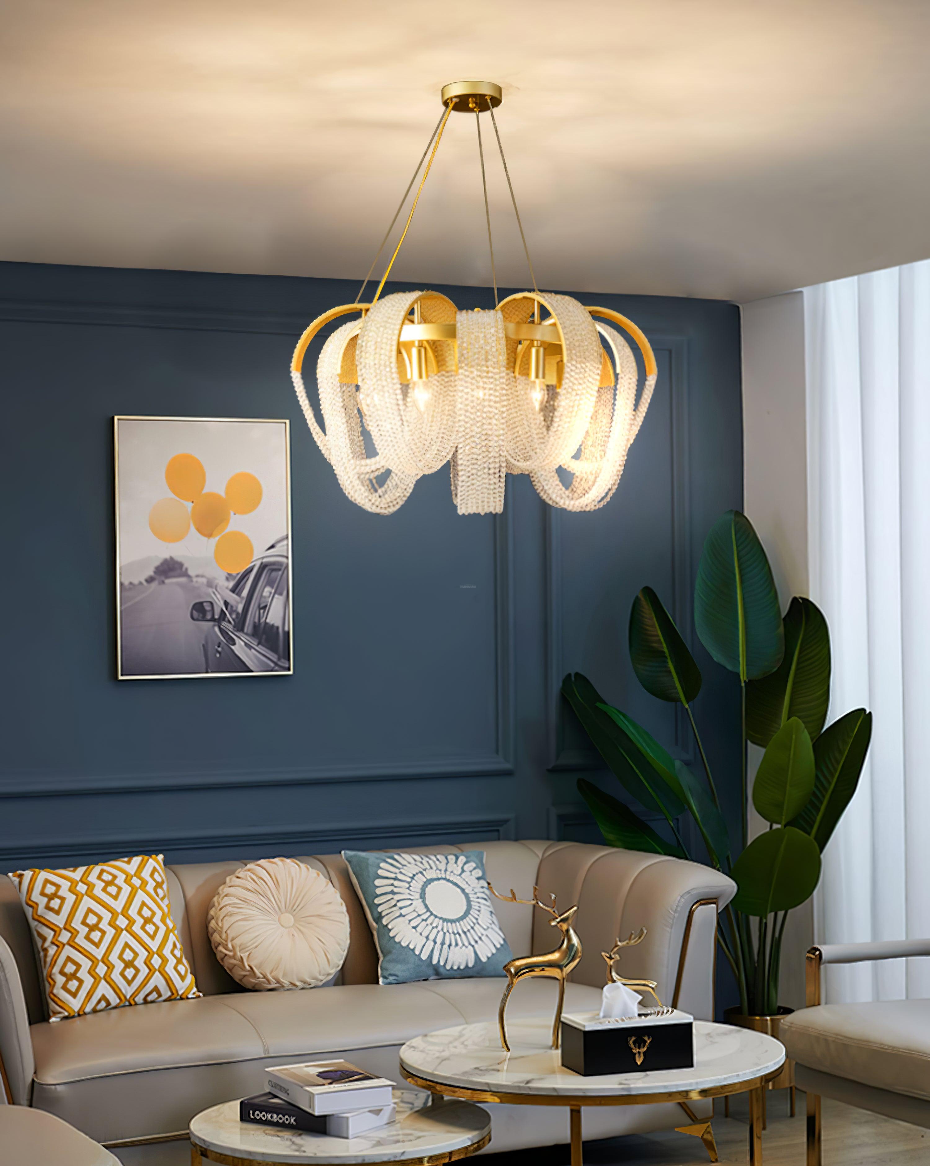Mesh Crystal Chandelier with 1/6/9 heads-Sylvia Space