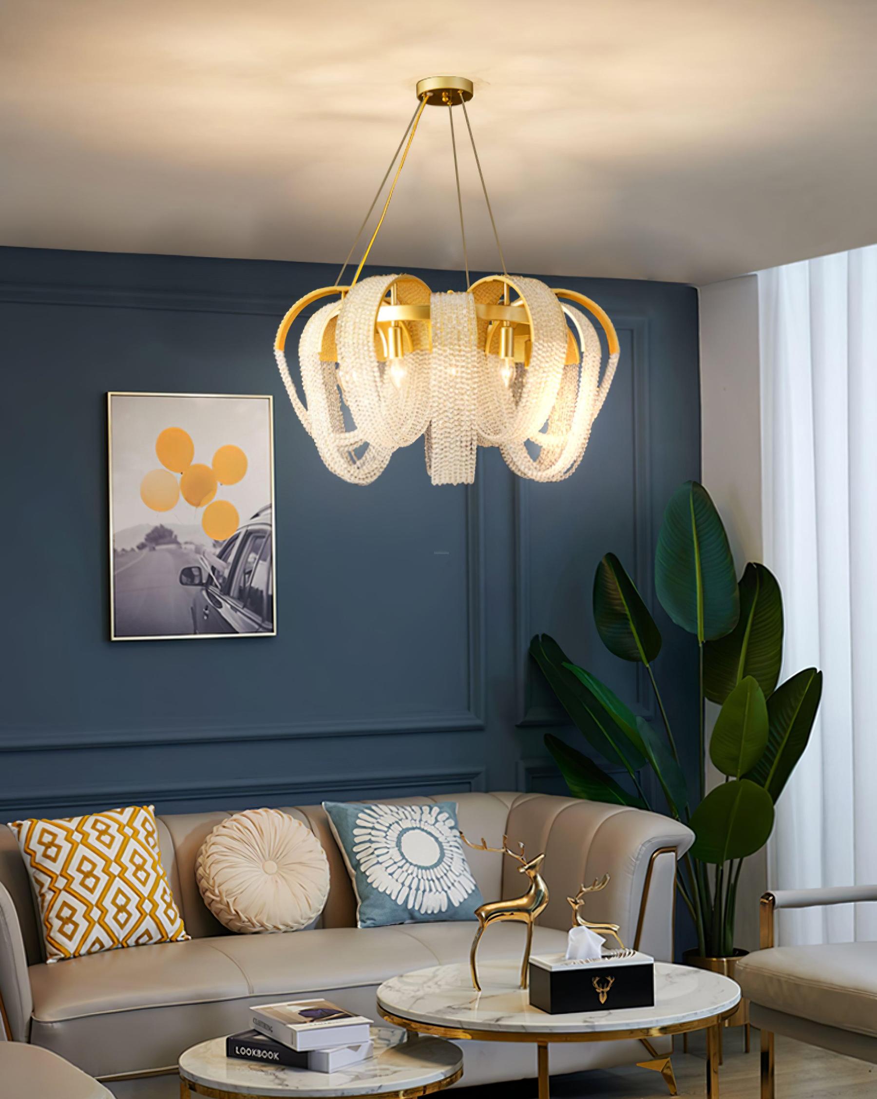 Mesh Crystal Chandelier with 1/6/9 heads-Sylvia Space