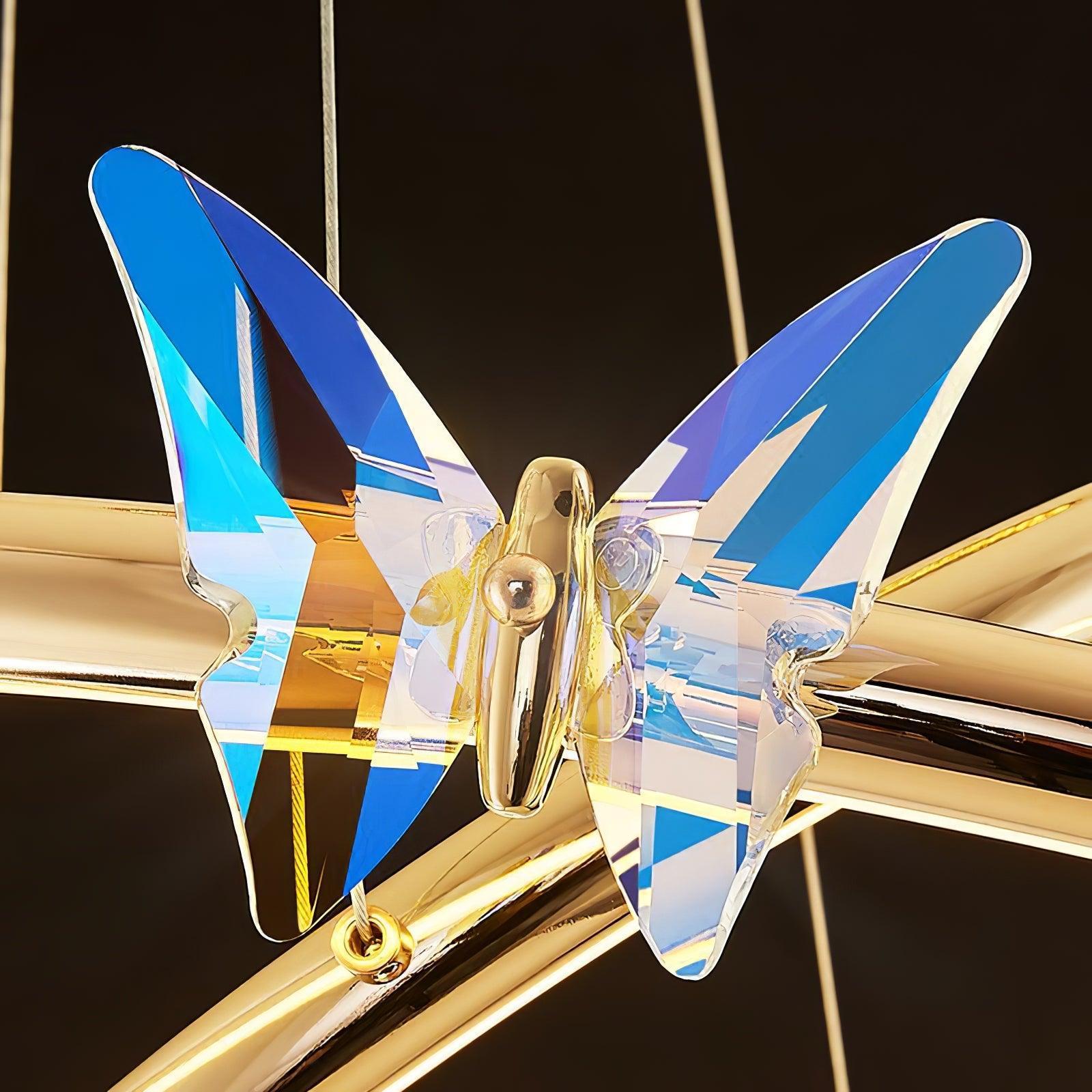 Blue Butterfly Round Chandelier-Sylvia Space