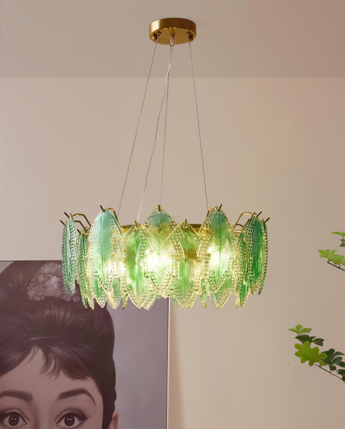 Maple Leaf Type Glass Chandelier-Sylvia Space