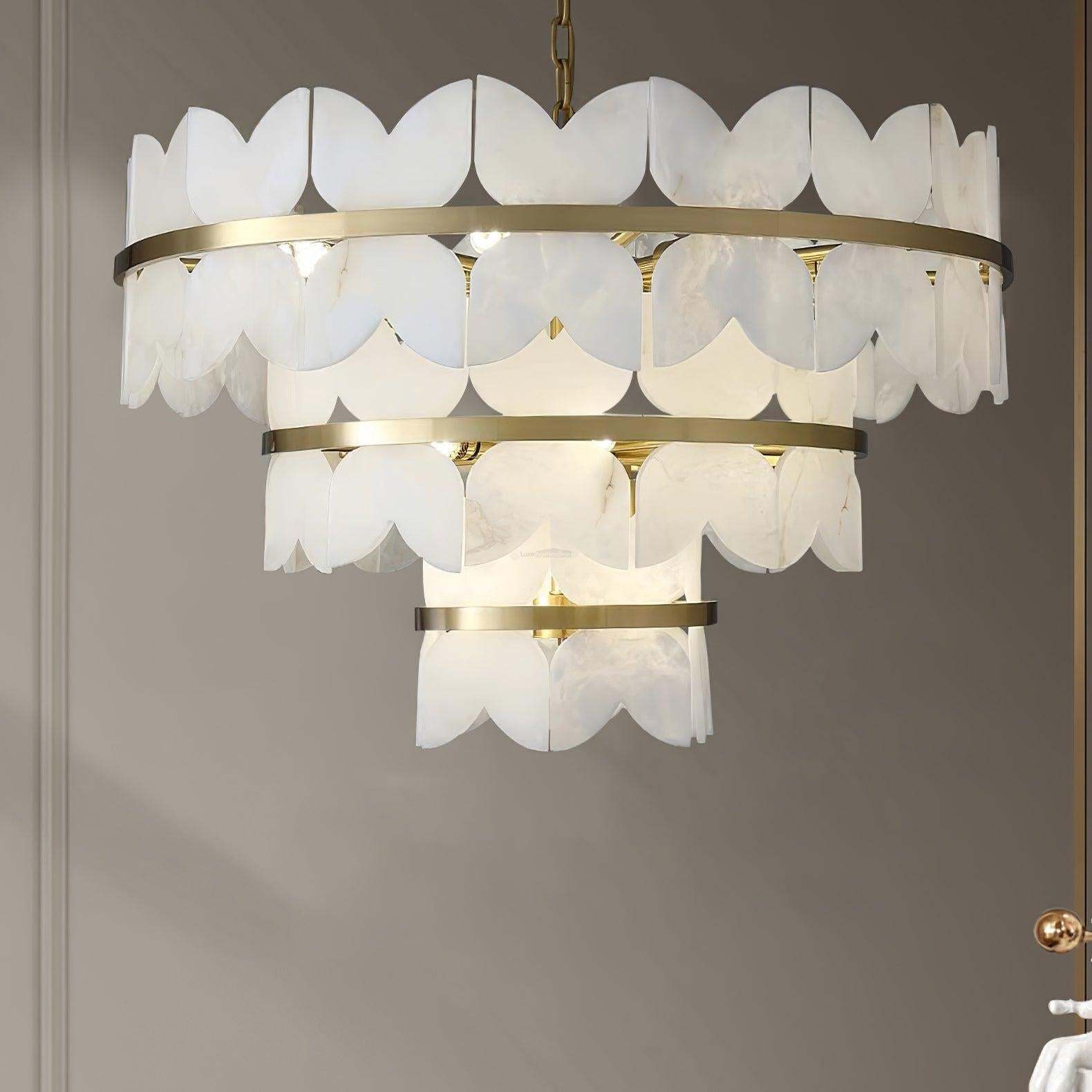 Alabaster Cloudscape Chandelier with 1/2 layer-Sylvia Space