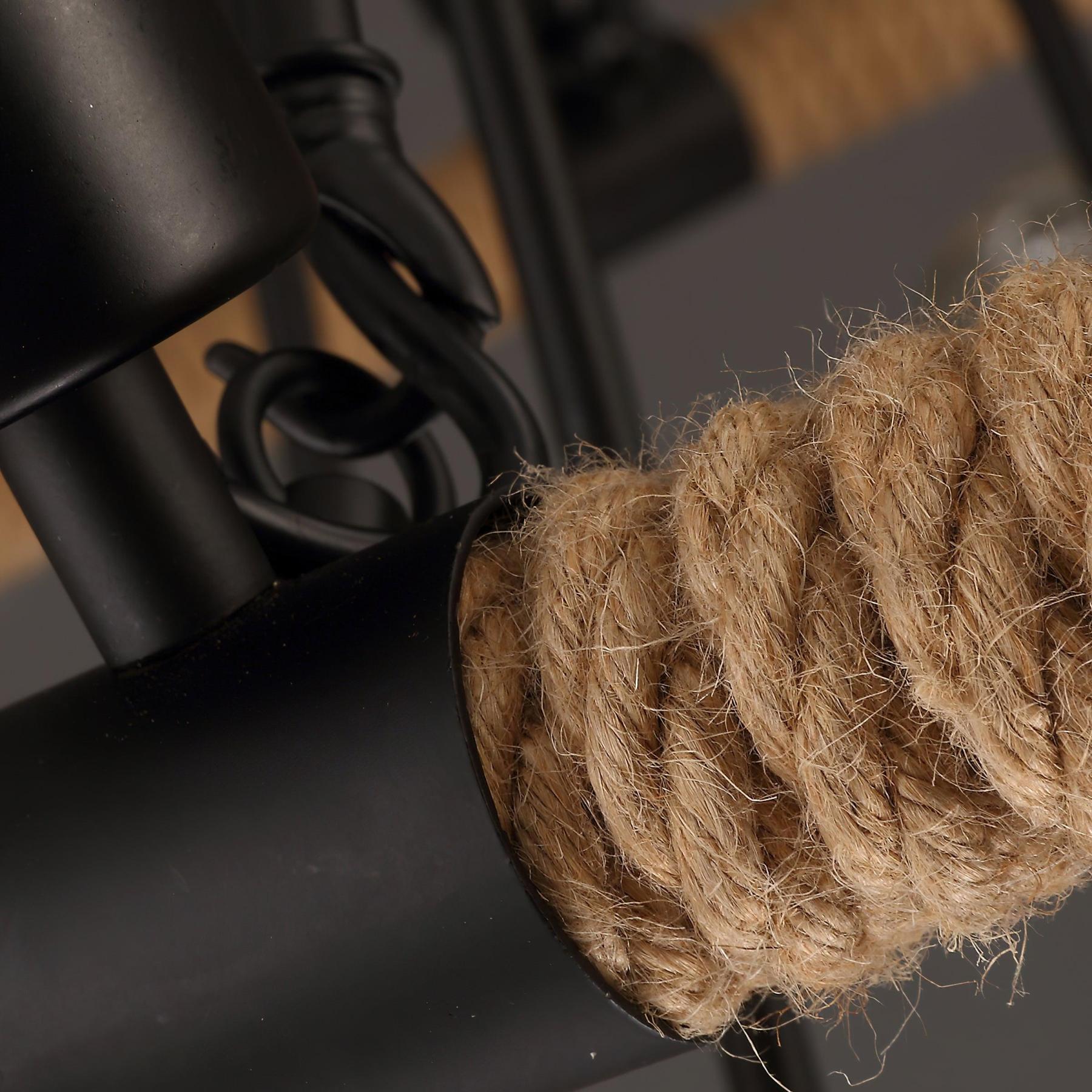 Hemp Rope Industrial Large Circle Chandelier ∅ 23.6″-Sylvia Space