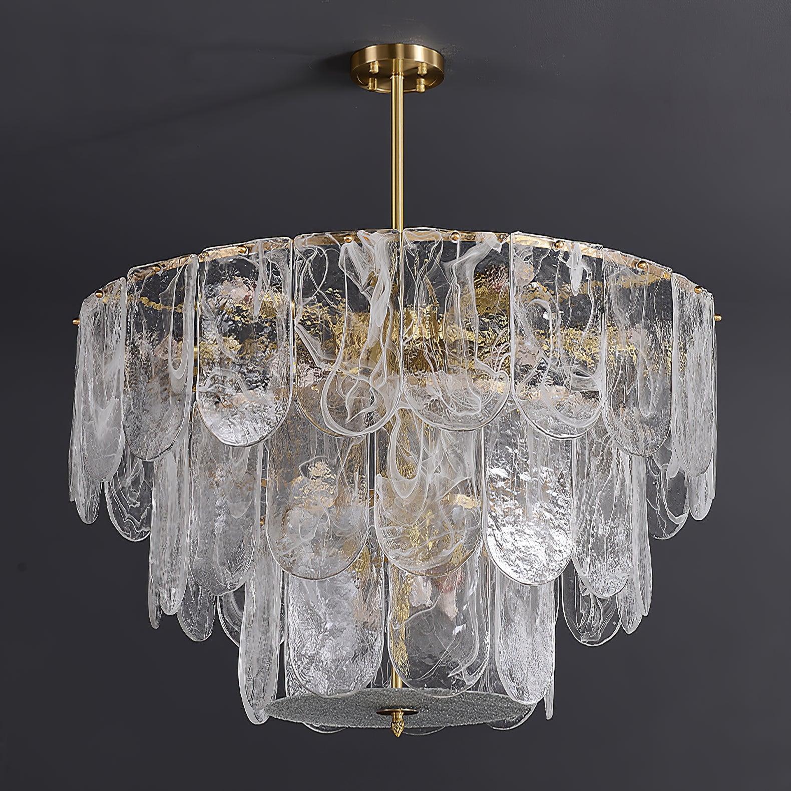 Traditional Classic Metal Glass Chandelier ∅ 15.7″-Sylvia Space