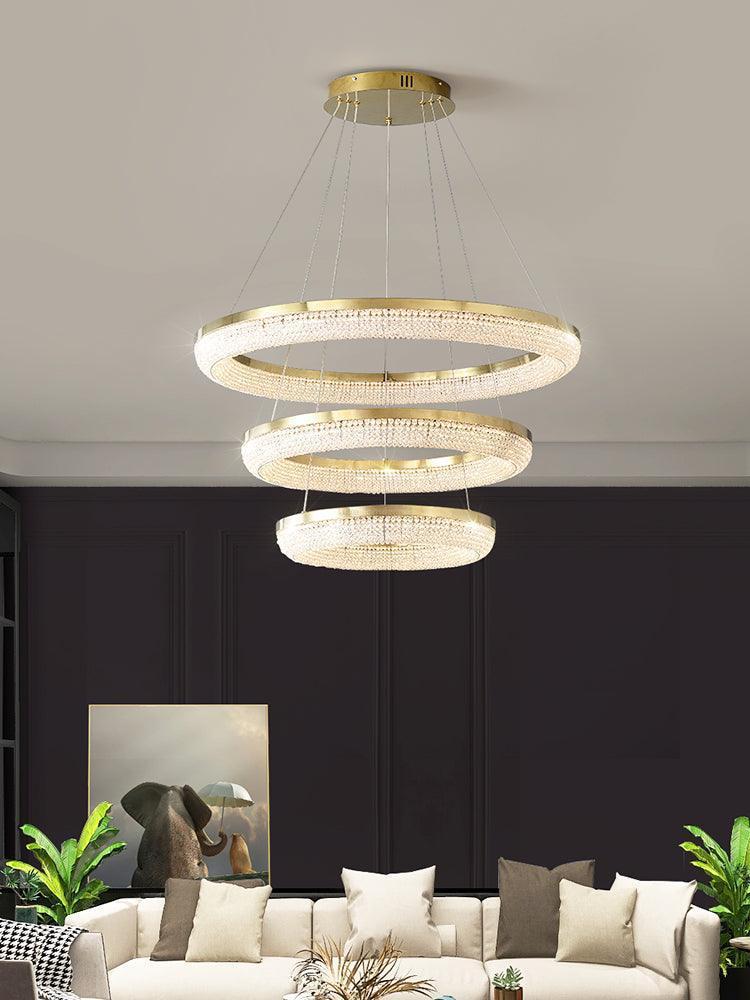 Round Crystal Ring Chandeliers-Sylvia Space
